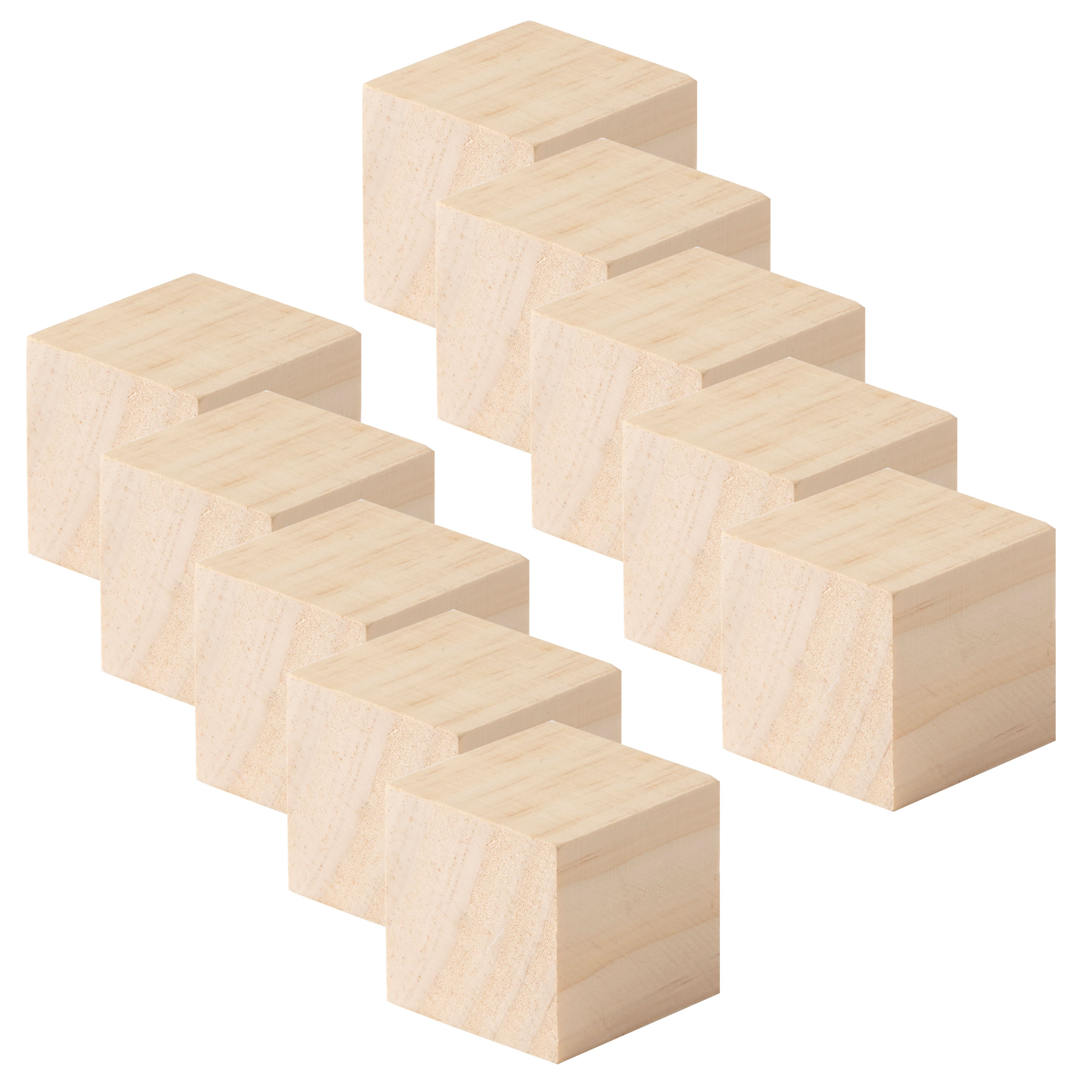 Unfinished Wood Craft Cubes 1-1/2 inch, Pack of 36 Small Wooden Blocks to Decorate, Wooden Cubes for Crafts and Dcor, by Woodpeckers