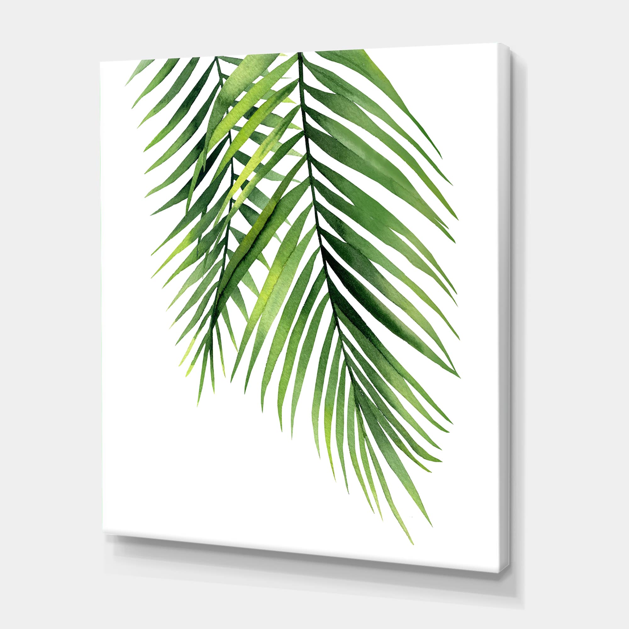 Designart - Detail Tropical Palm Branches - Tropical Canvas Wall Art Print