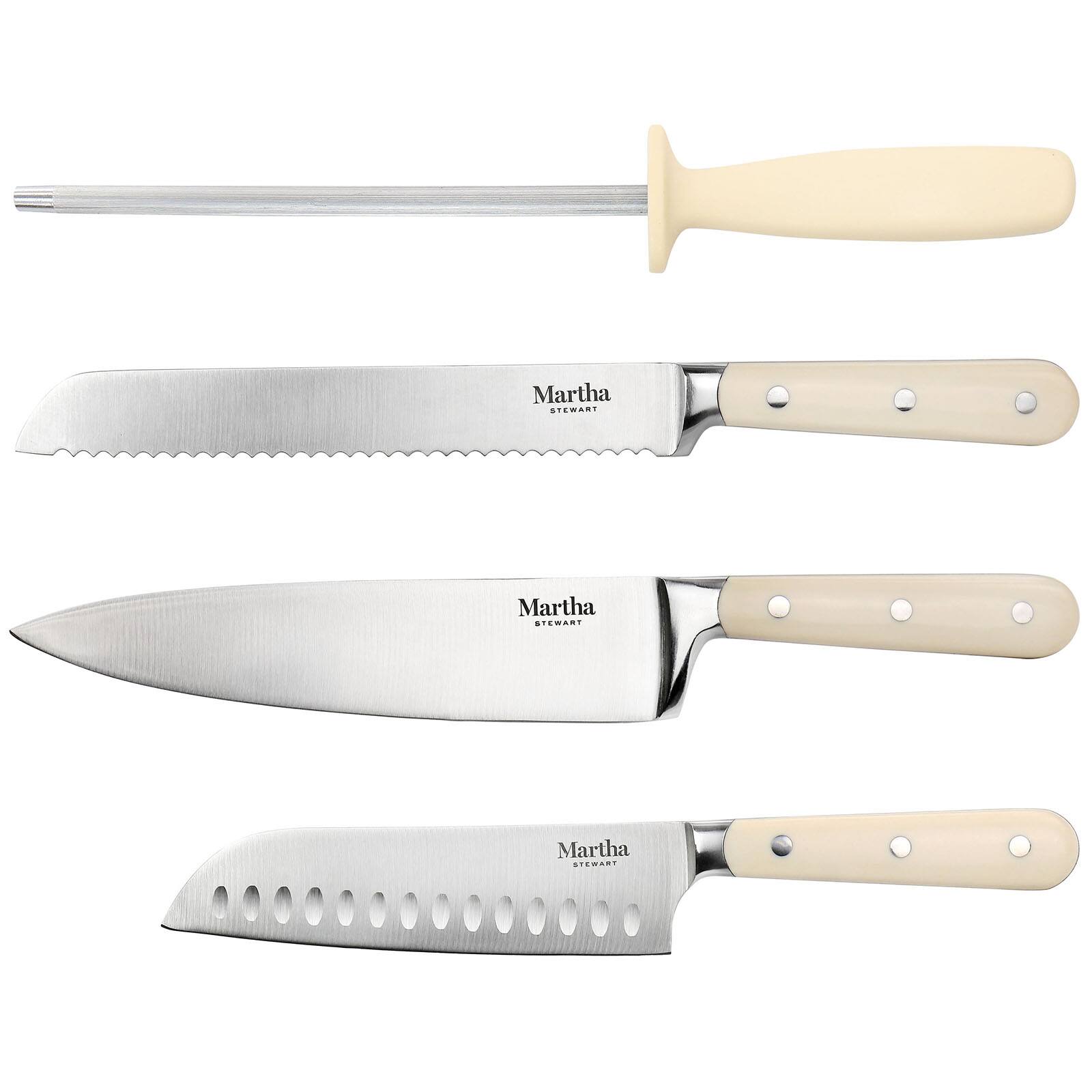 Martha Stewart Cream Stainless Steel 14 Piece Cutlery & Knife Block Set