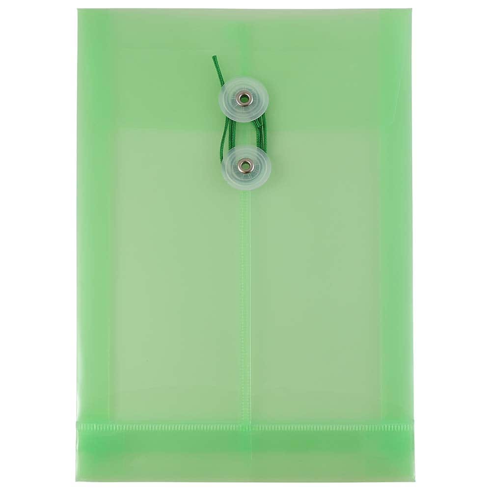 JAM Paper 6.25" x 9.25" Button & String Tie Closure Plastic Envelopes, 12ct.