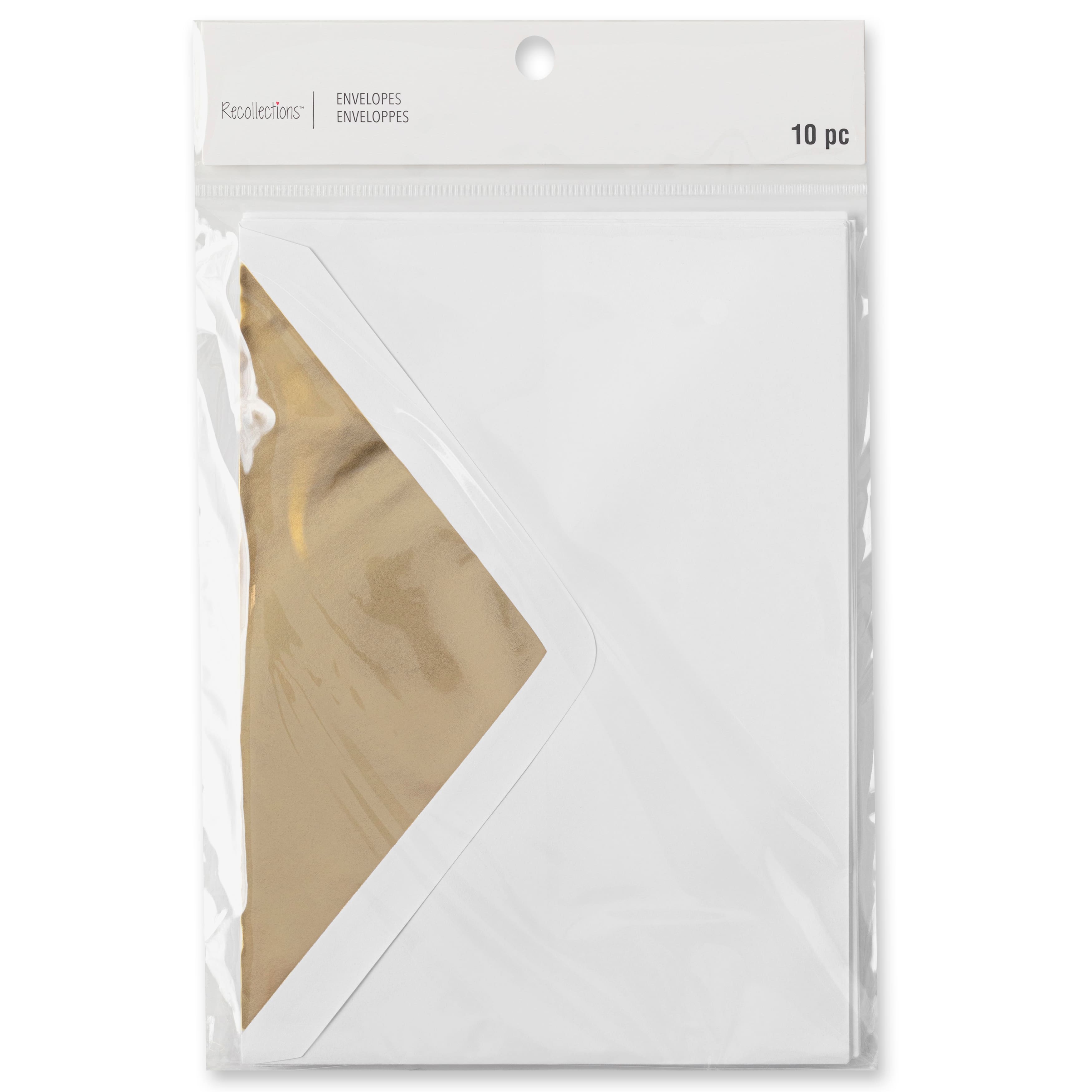 5.25&#x22; x 7.25&#x22; Gold Foil Lined Envelopes by Recollections&#x2122;, 10ct.