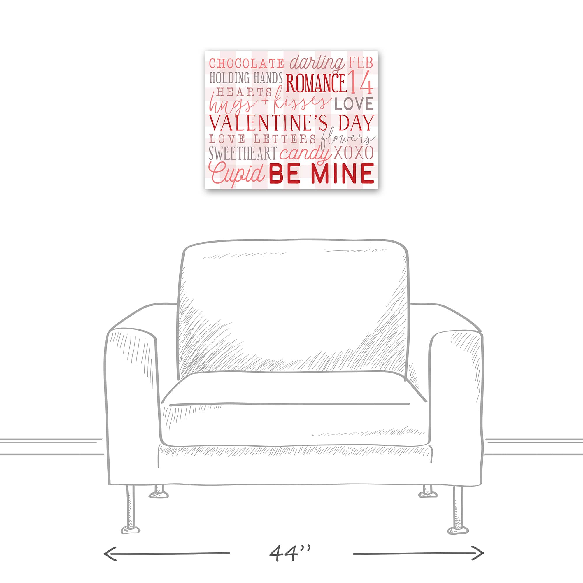 Valentines Day Words Canvas Wall Art