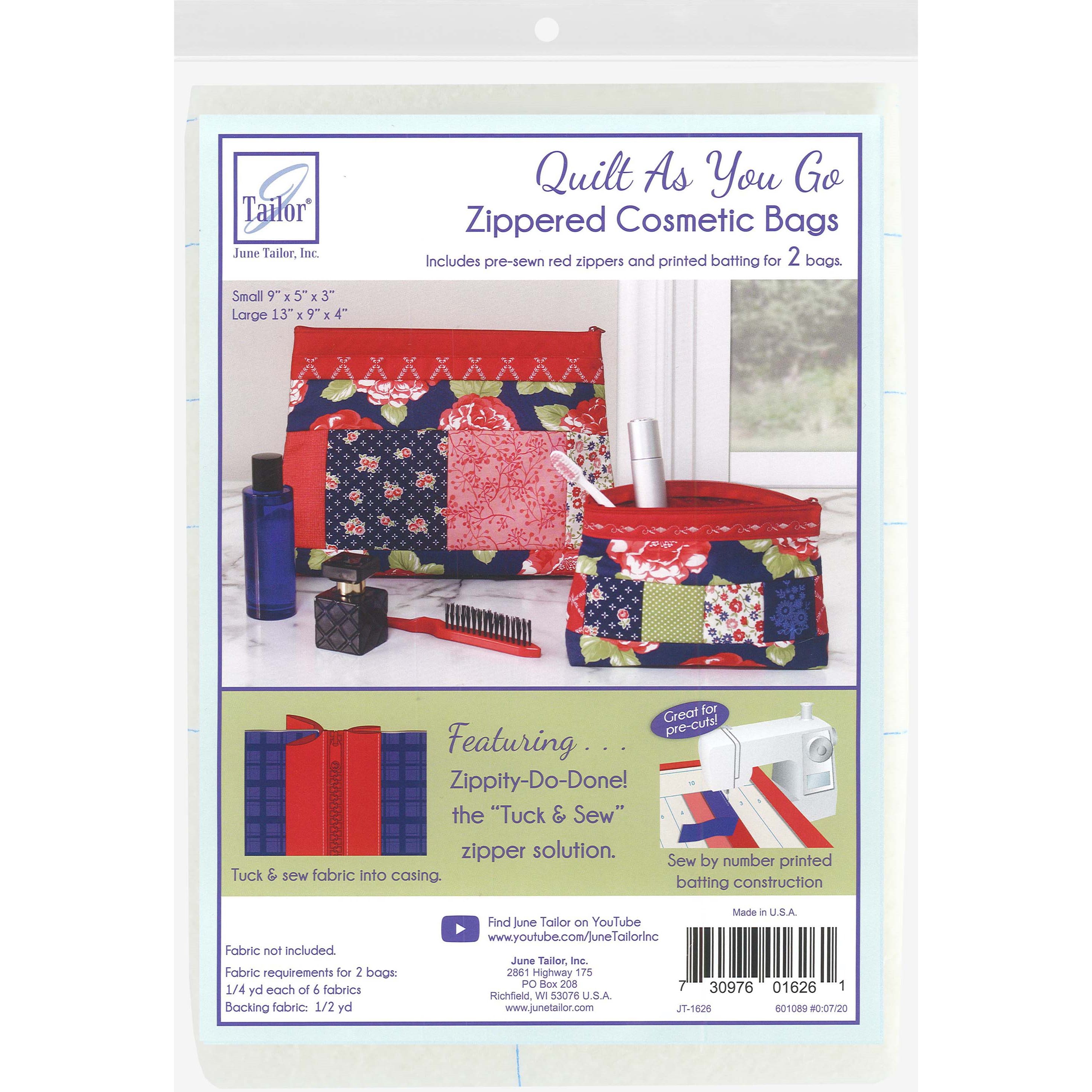 June Tailor Quilt As You Go Project Bag Kit-Gray Zippity-Do-Done(TM) 