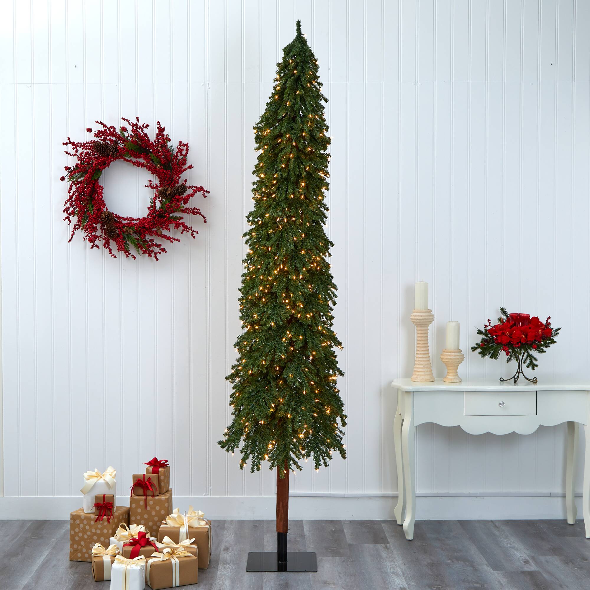 9ft. Pre-Lit Grand Alpine Artificial Christmas Tree, Clear Lights
