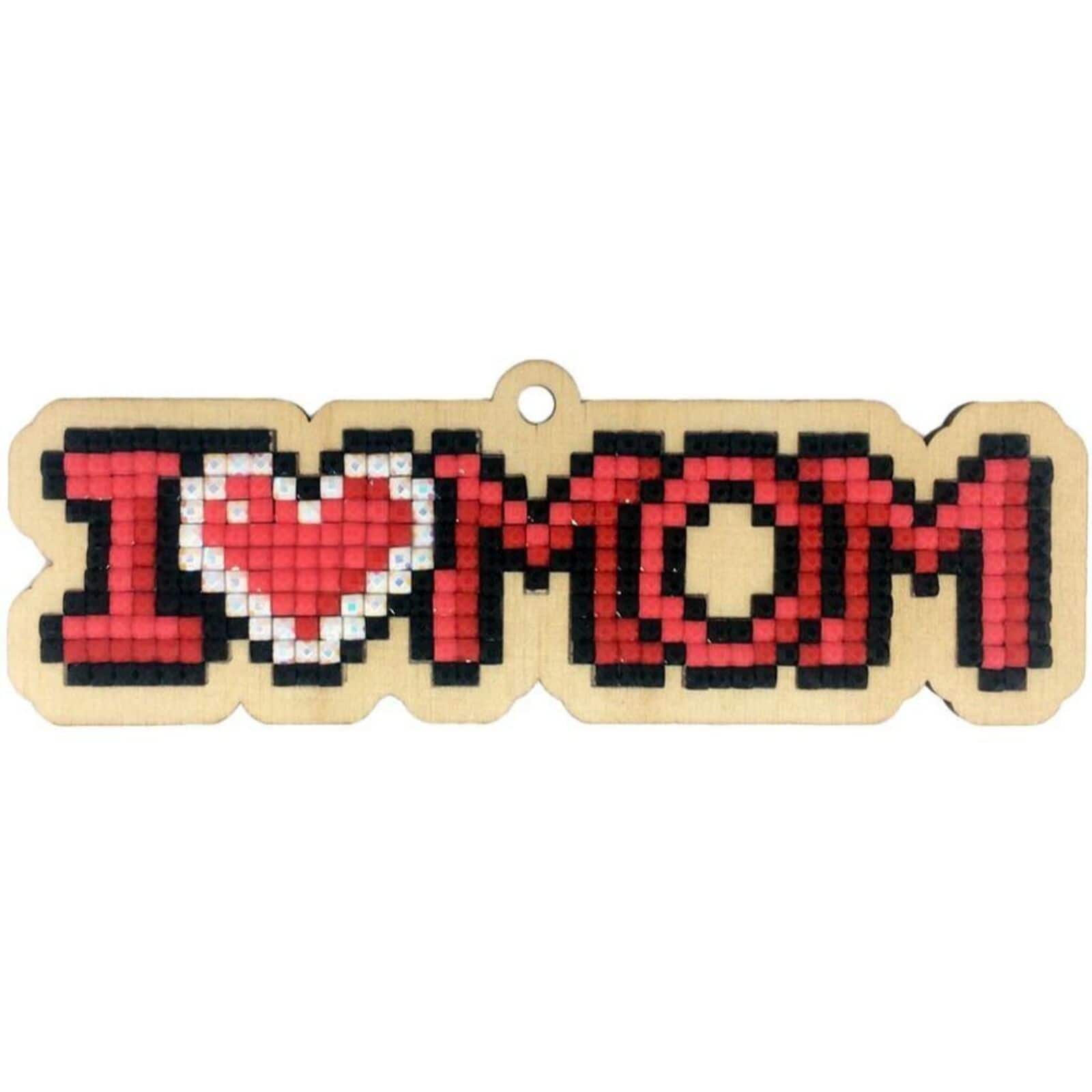 Wizardi Diamond Painting Ornament Kit I Love Mom