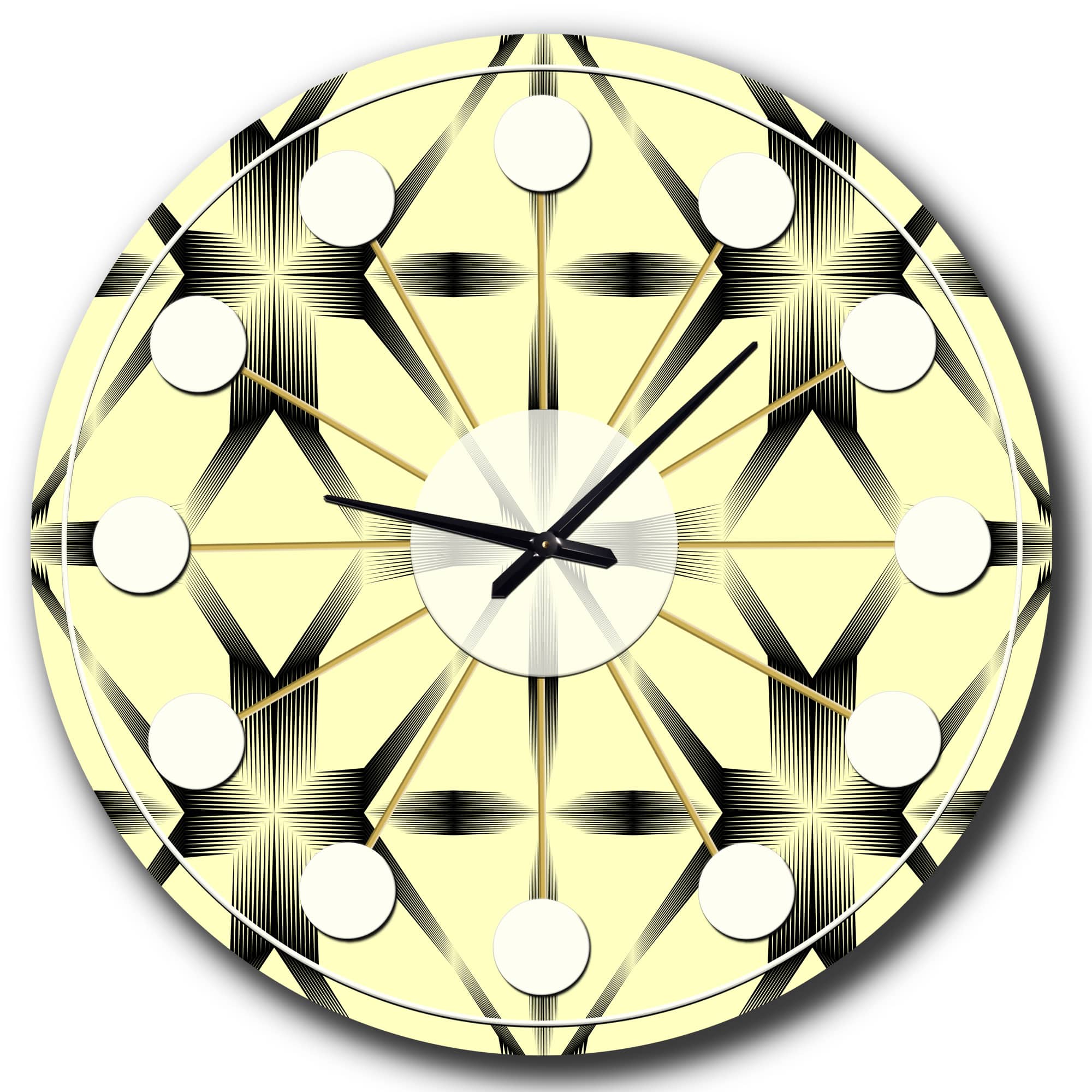Designart &#x27;Oriental Ornament. Flower Pattern Mid-Century Modern Wall Clock