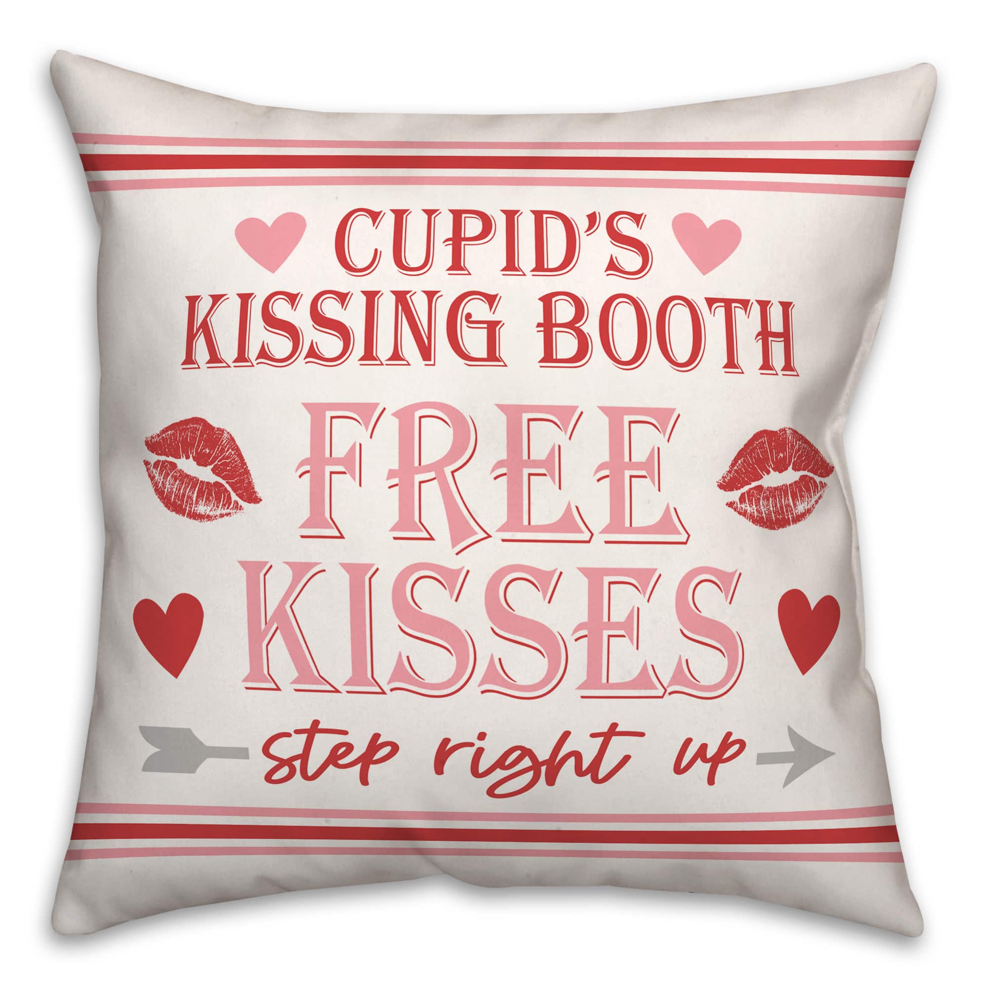 Cupid Kissing Booth Throw Pillow