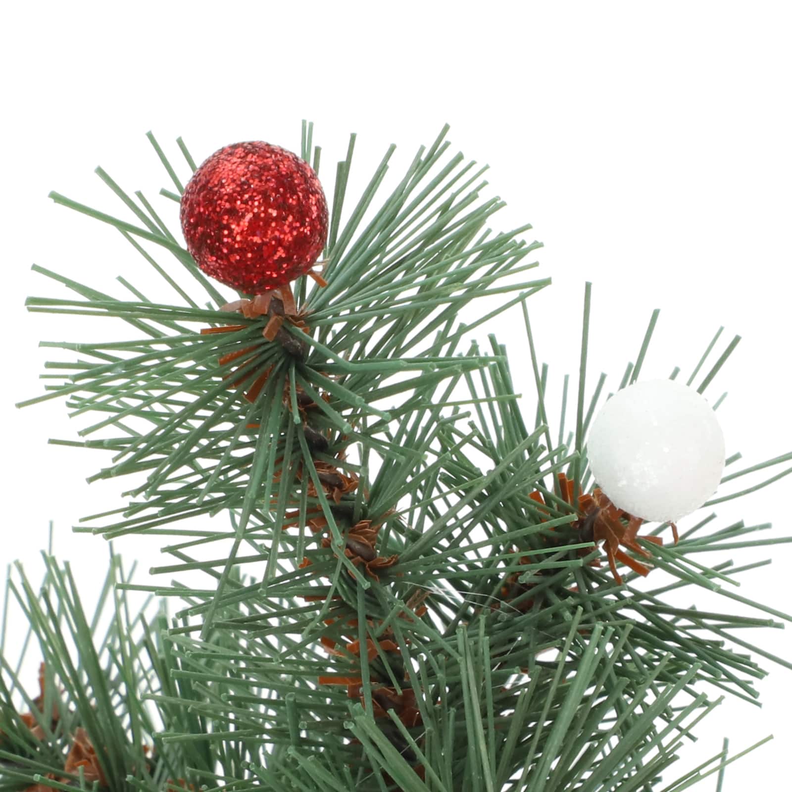12&#x22; Green Pine Accent Tree with Glitter Berries in Red Velvet Base by Ashland&#xAE;