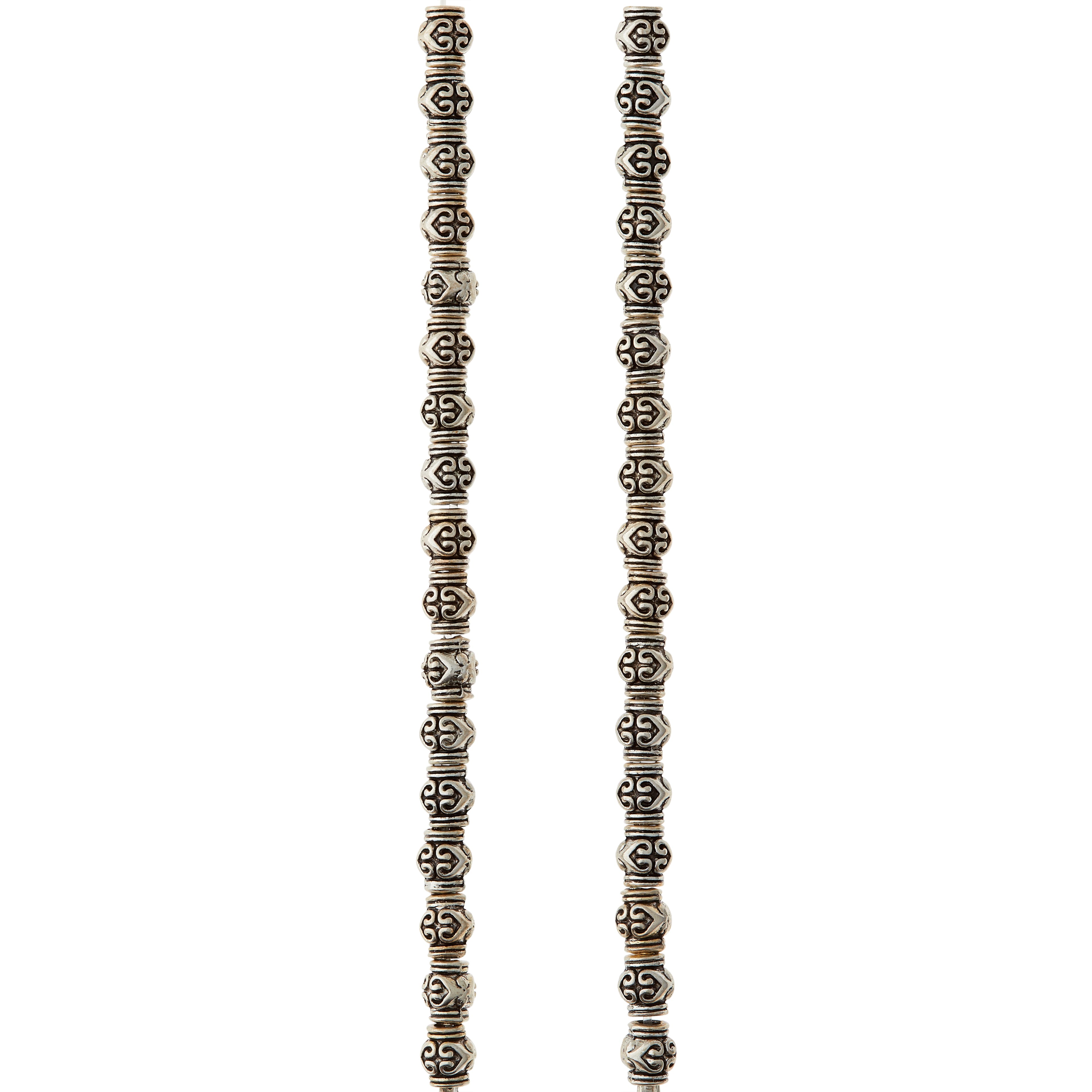 Antique Silver Metal Rondelle Beads, 7mm by Bead Landing™