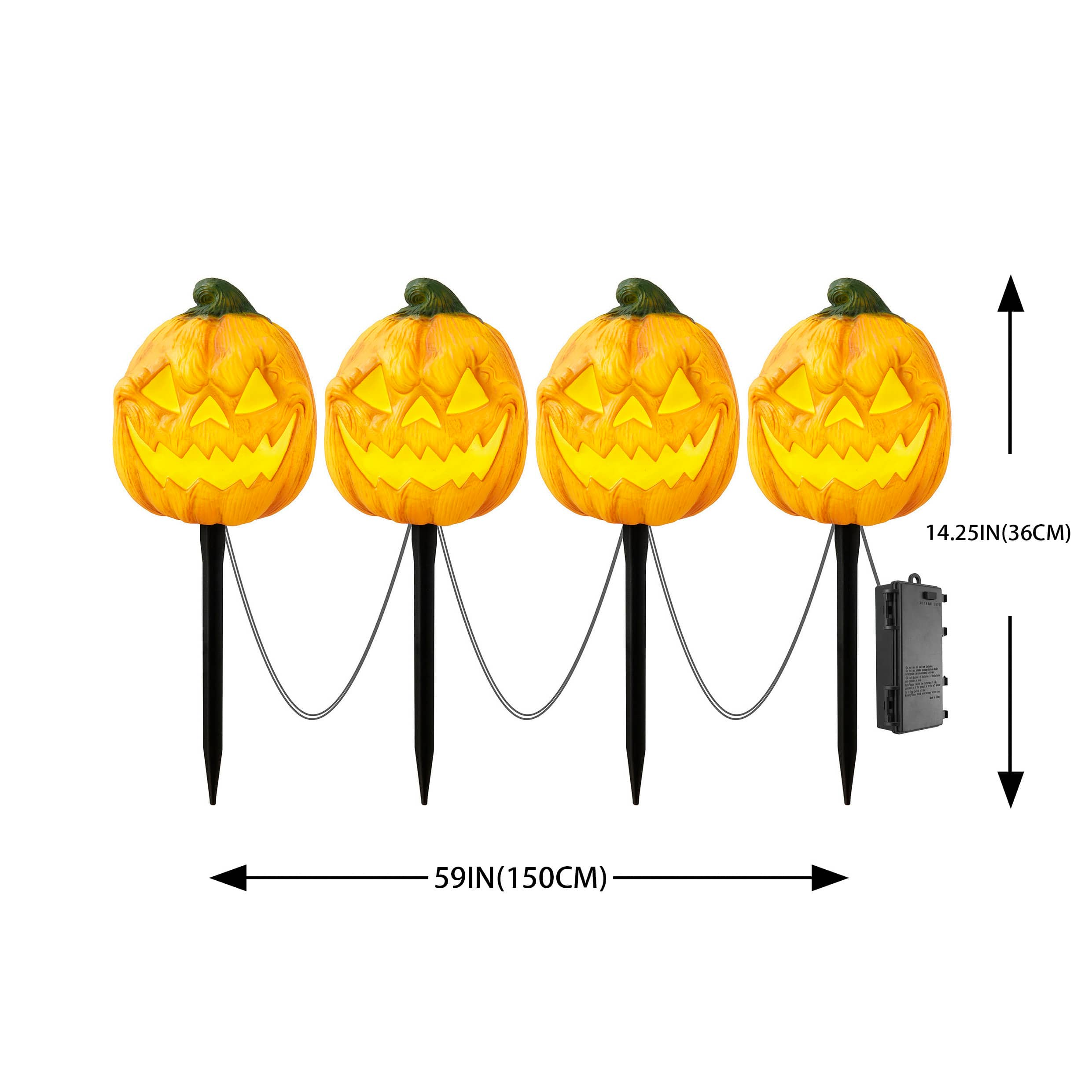 5ft. Light Up Pumpkin Pathway Stakes by Ashland&#xAE;