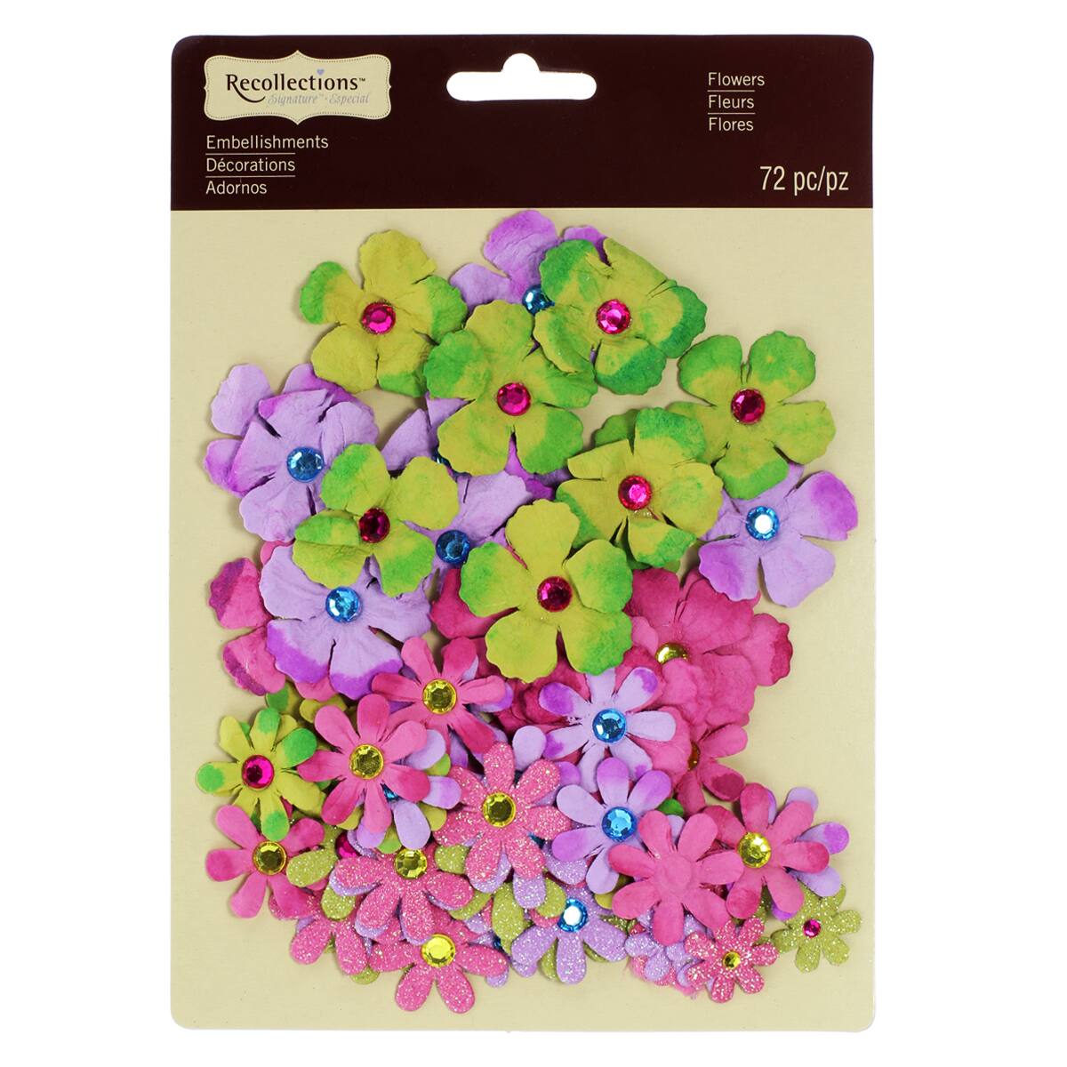 12 Packs: 72 ct. (864 total) Jewel Flower Embellishments by Recollections™