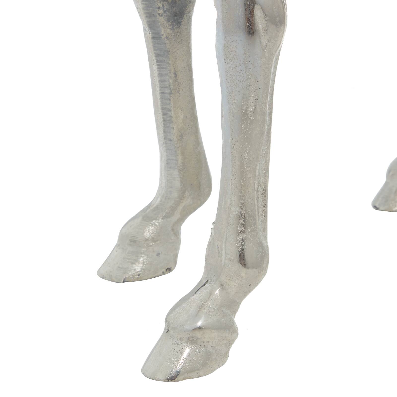 Silver Glam Aluminum Sculpture, Horse 17" x 23" x 6"