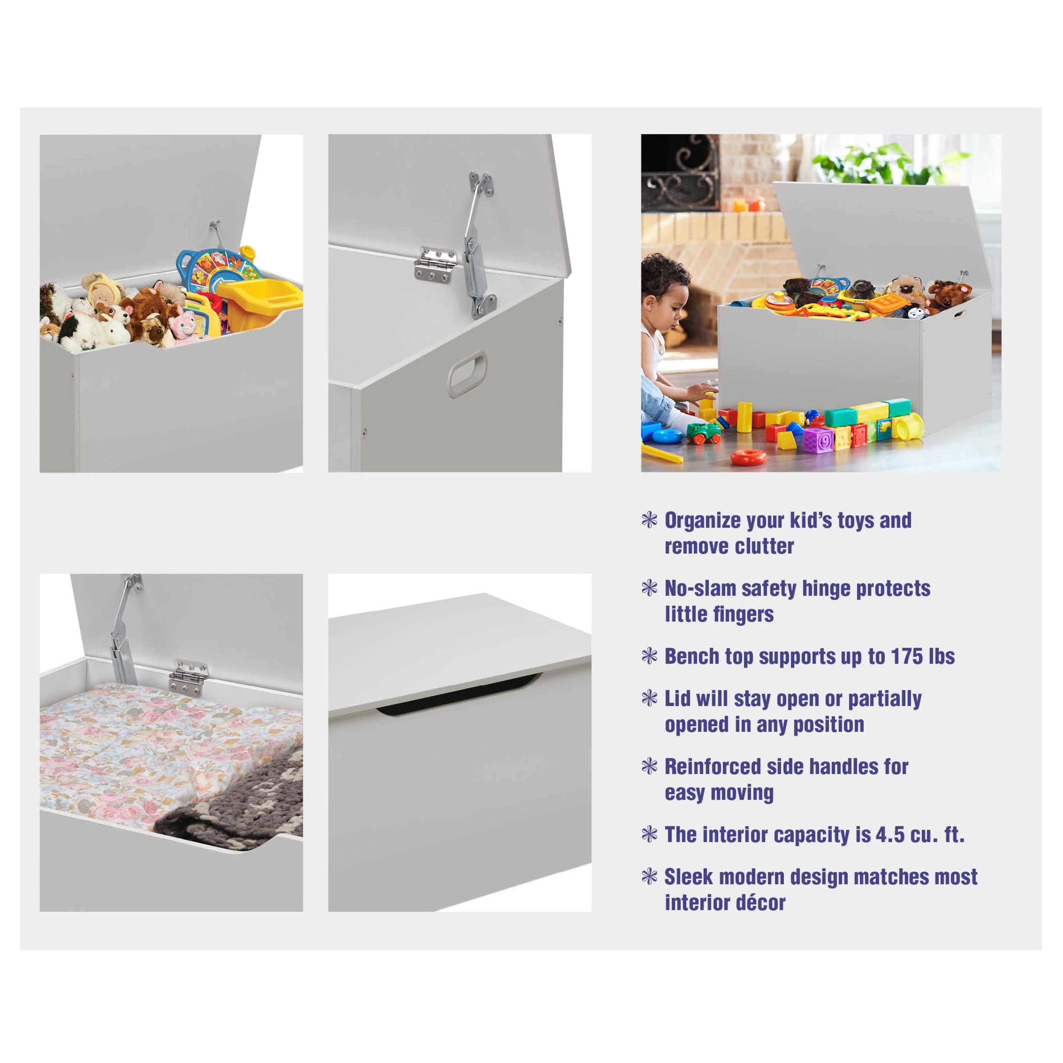 Badger Basket White Flat Bench Top Toy & Storage Box