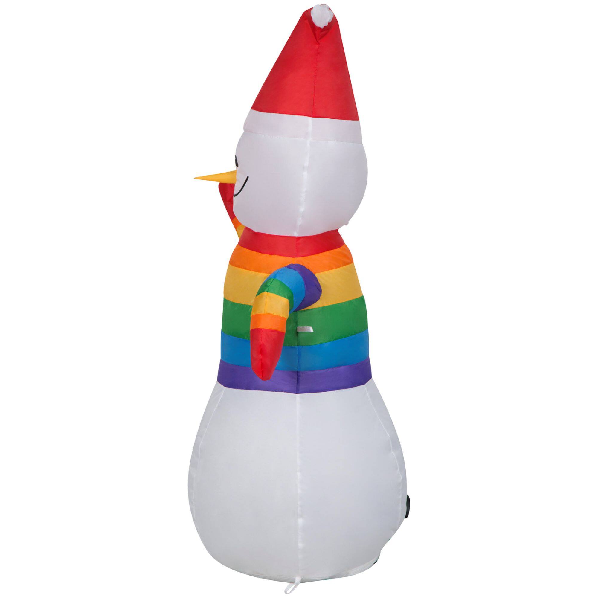 Airblown® 3.5ft. Christmas Inflatable Snowman in Rainbow Sweater