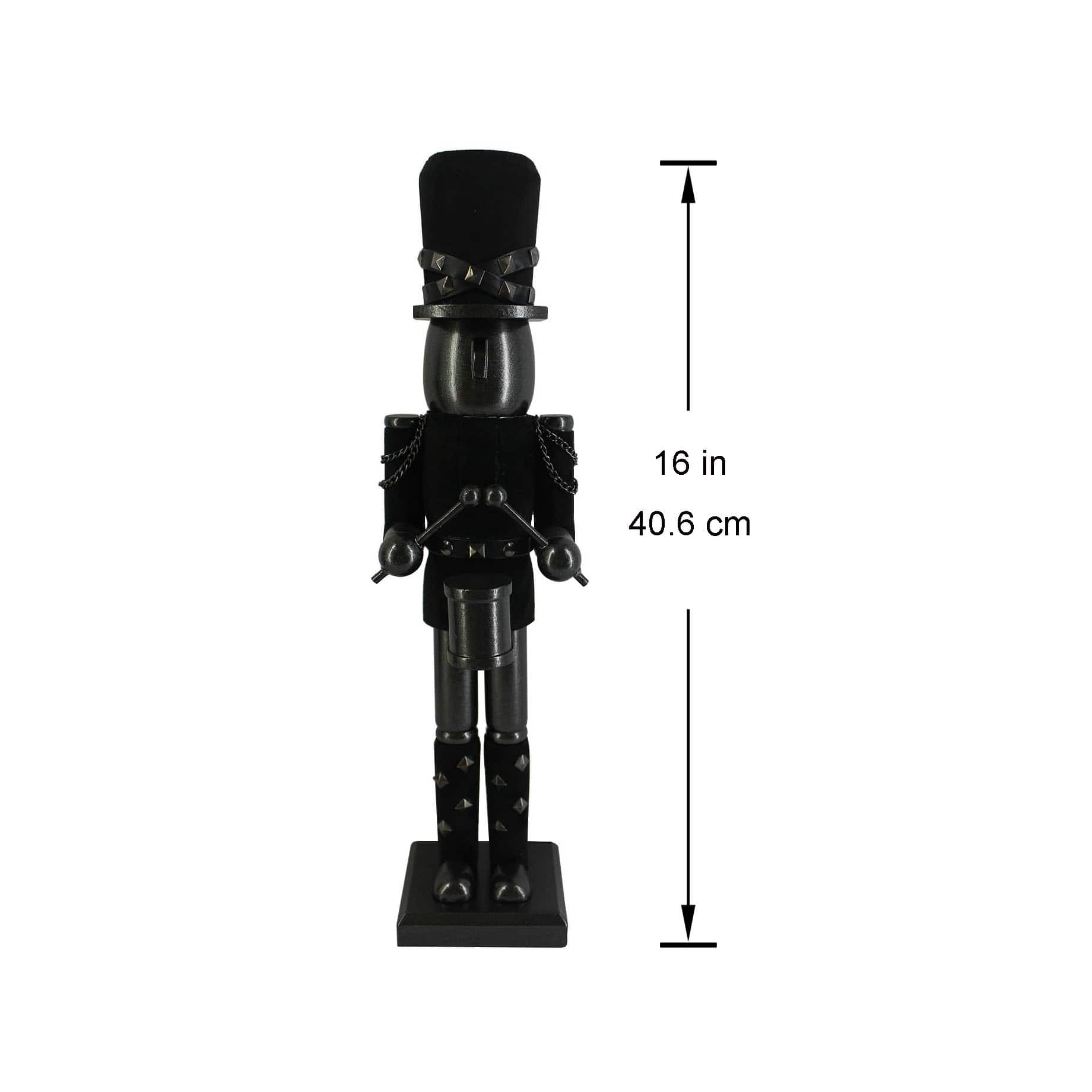 16&#x22; Black Wood Nutcracker with Drum by Ashland&#xAE;