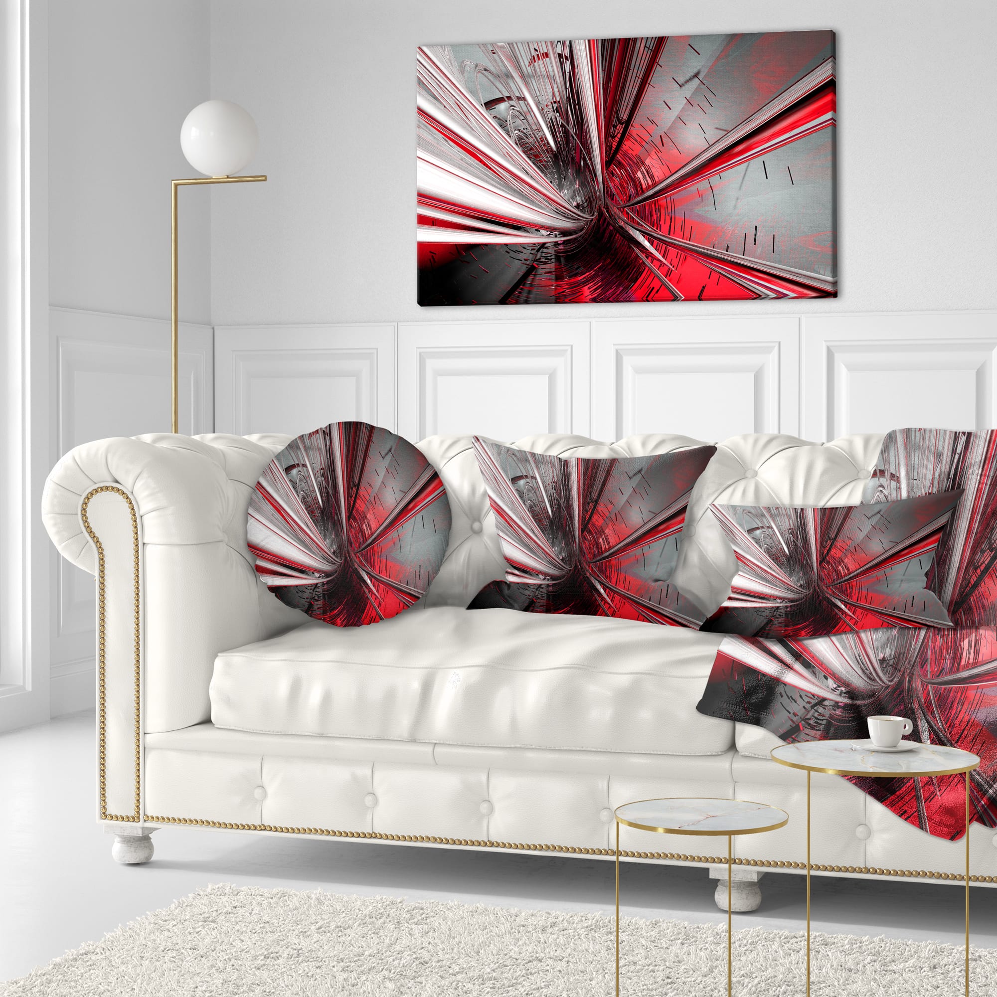 Designart - Fractal 3D Deep into Middle - Contemporary Canvas Art Print