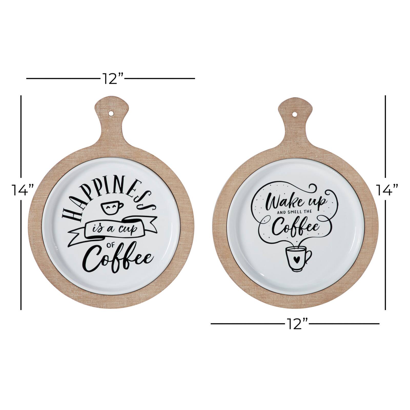 Set of 2 White Metal Farmhouse Wall Decor, 12&#x22; x 14&#x22;