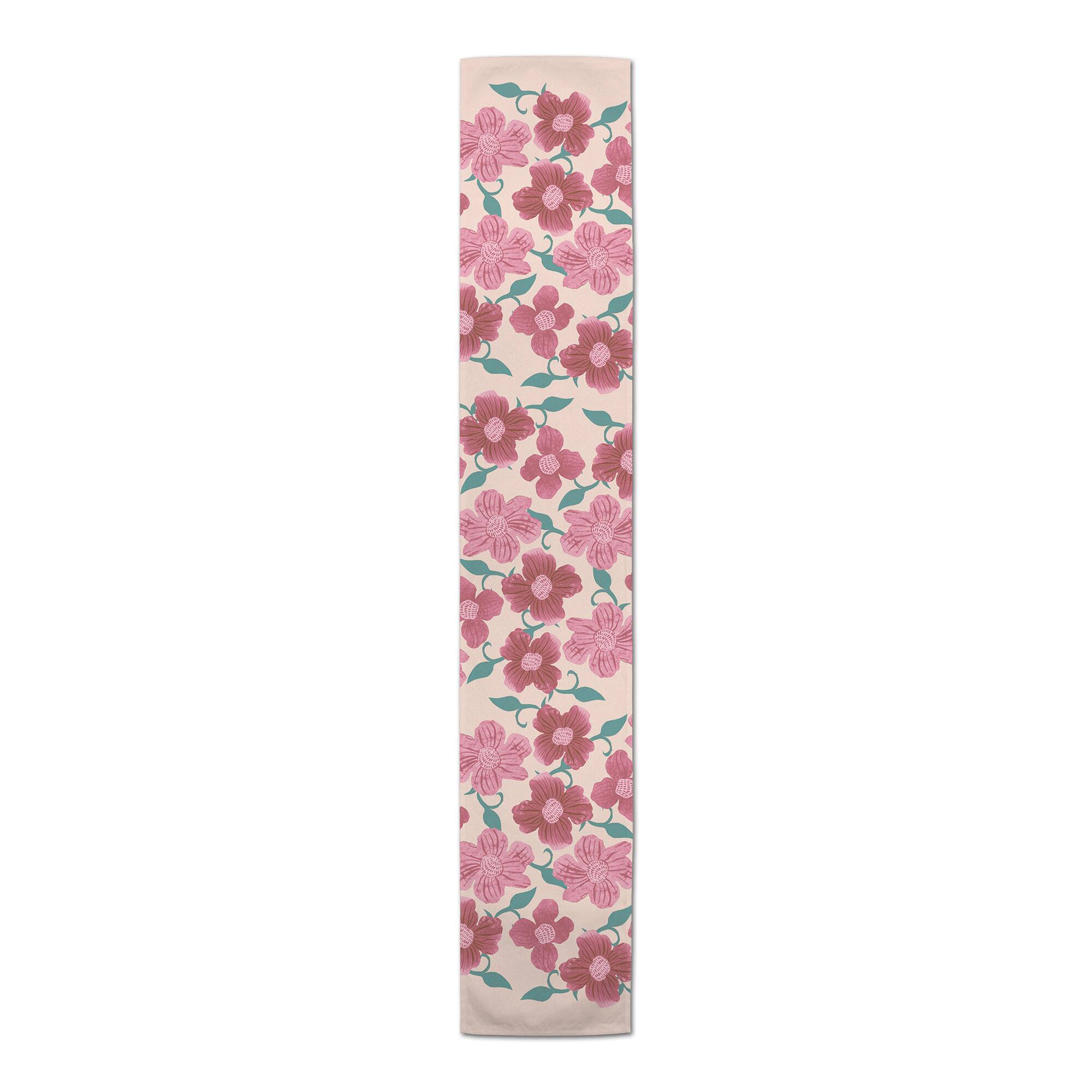 Pink Florals 16" x 72" Cotton Twill Runner