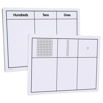 Didax Write-On & Wipe-Off Base Ten Blocks Mat, 10ct. in White | 9" x 12" | Michaels