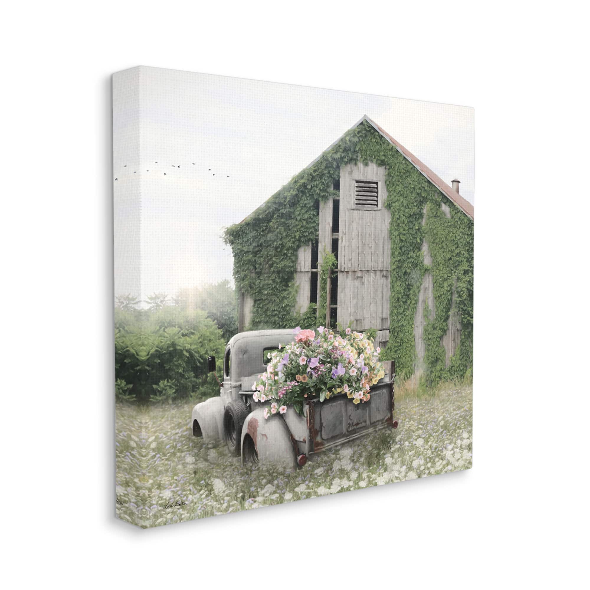 Stupell Industries Magical Farmhouse Barn and Flower Field Canvas Wall Art