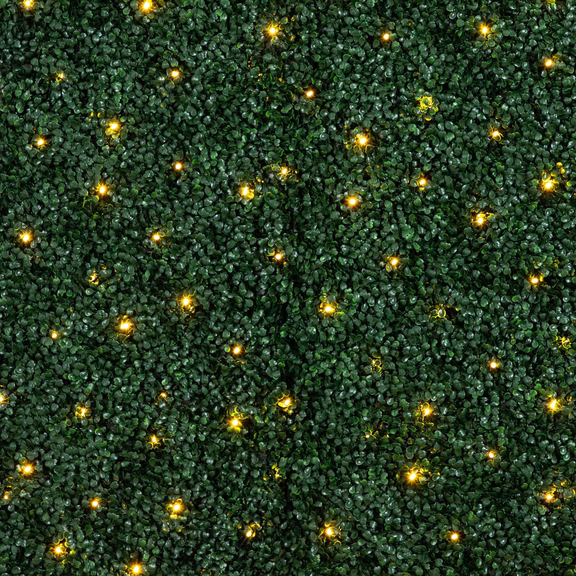 40&#x22; Pre-Lit Warm White LED Boxwood Artificial Living Wall Panel