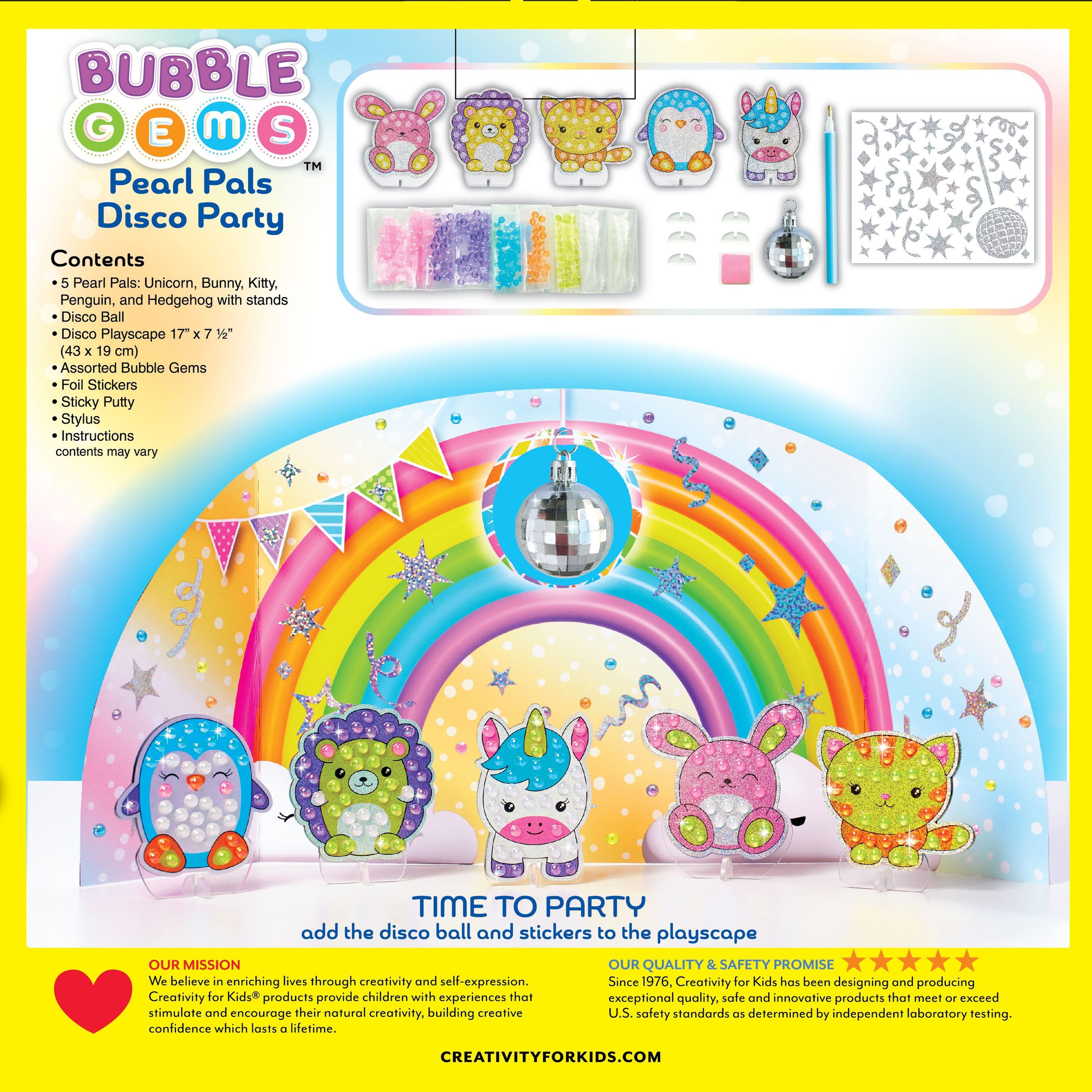 Creativity for Kids&#xAE; Bubble Gems&#x2122; Pearl Pals Disco Party Kit