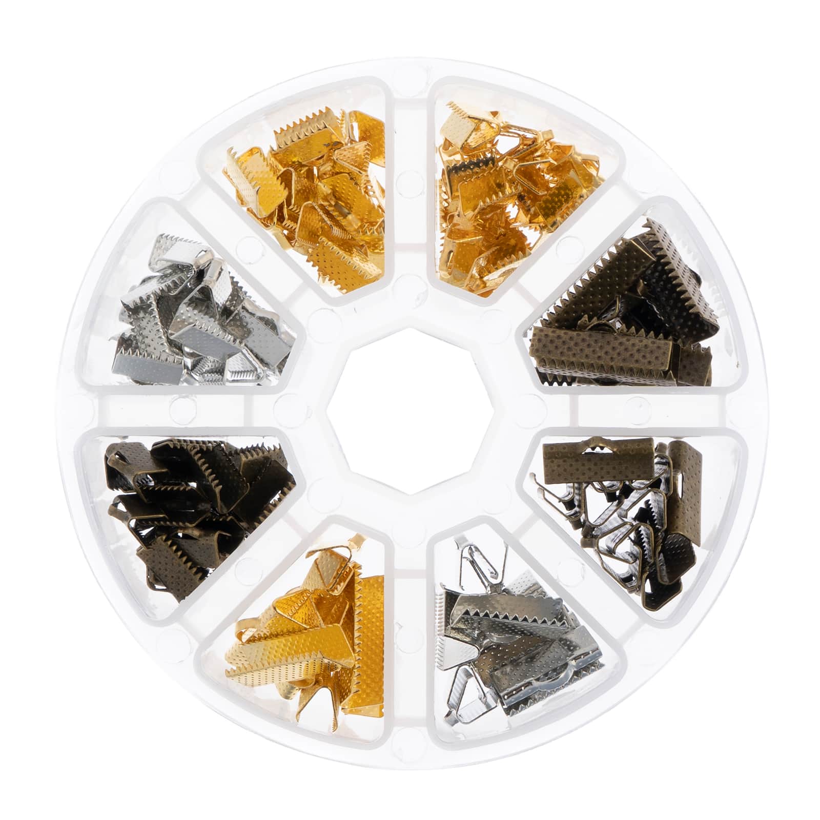 John Bead Clamp Ends Assortment Round 8 Slot Jewelry Making Kit, 138ct.