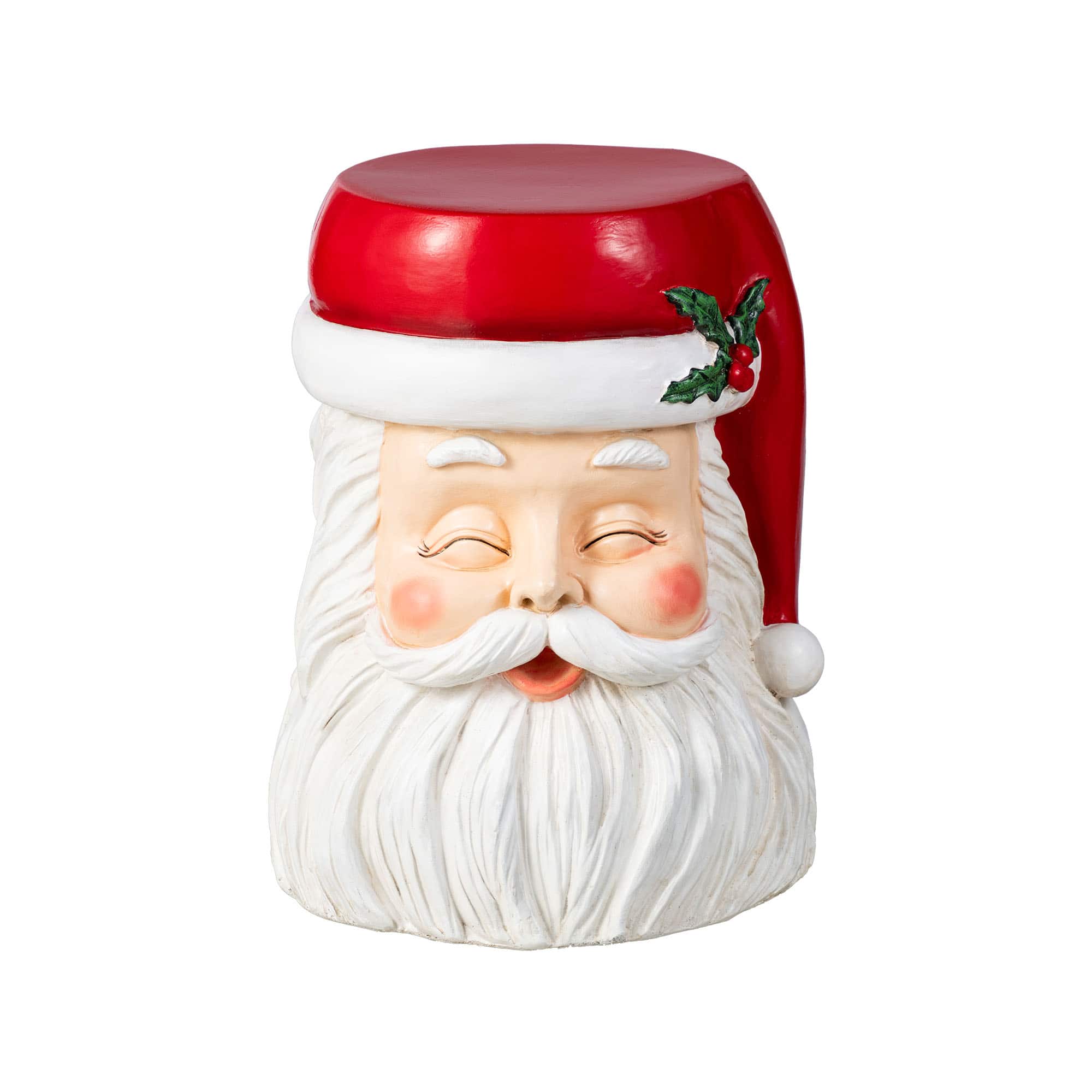 Glitzhome&#xAE; 16&#x22;H Christmas MGO Santa Stool or Accent Table
