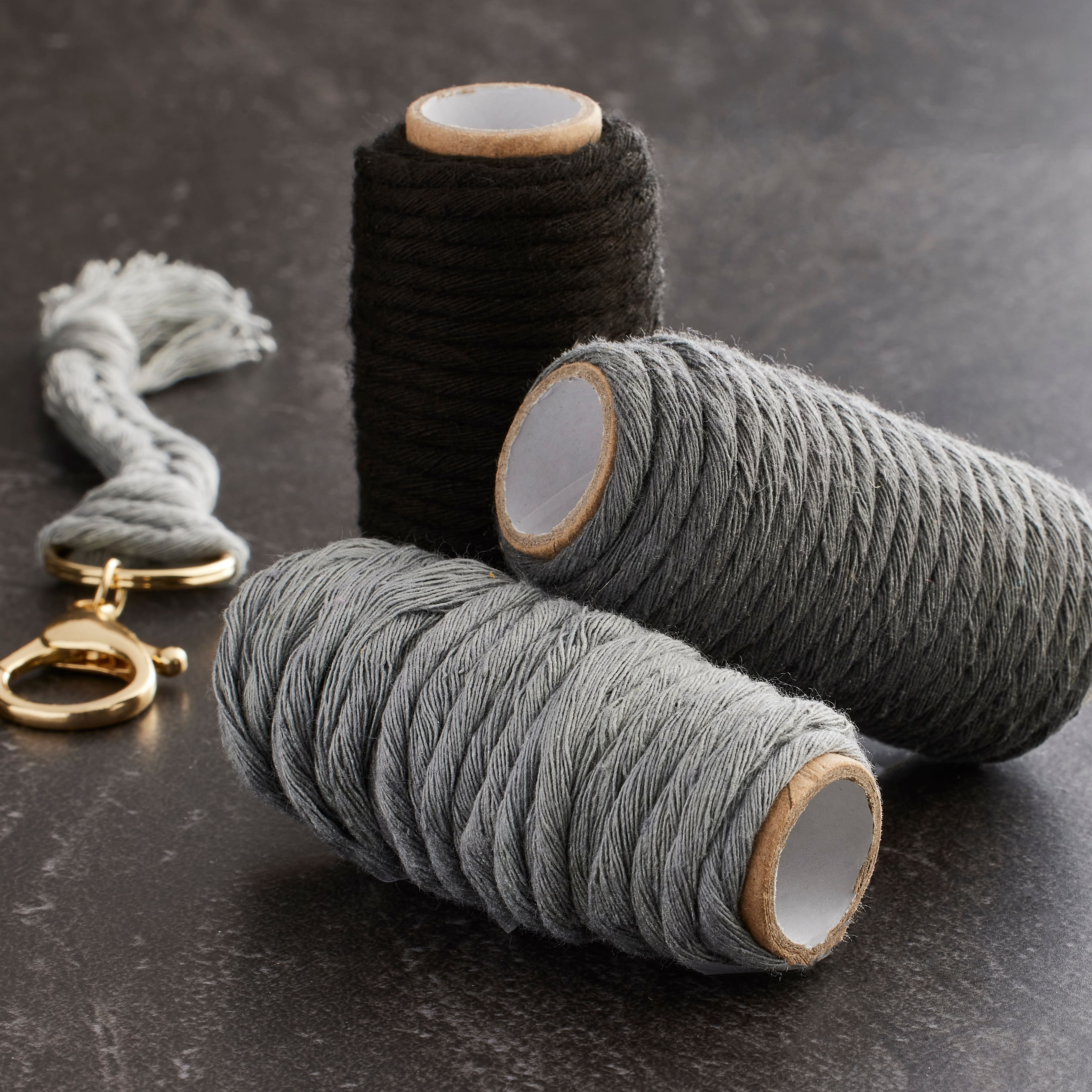 3mm Black Cotton Macramé Cords by Bead Landing™