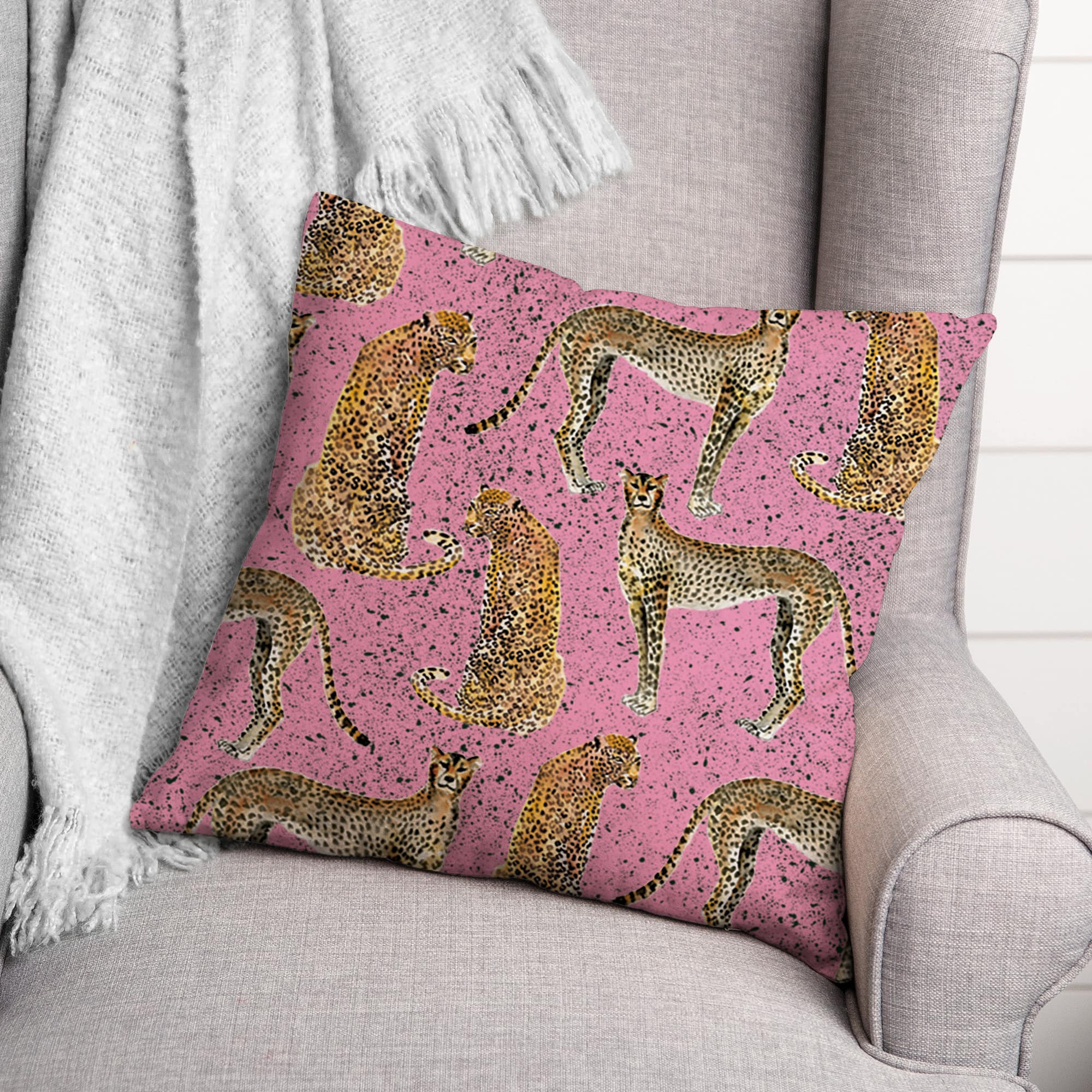 Cheetahs Indoor/Outdoor Throw Pillow