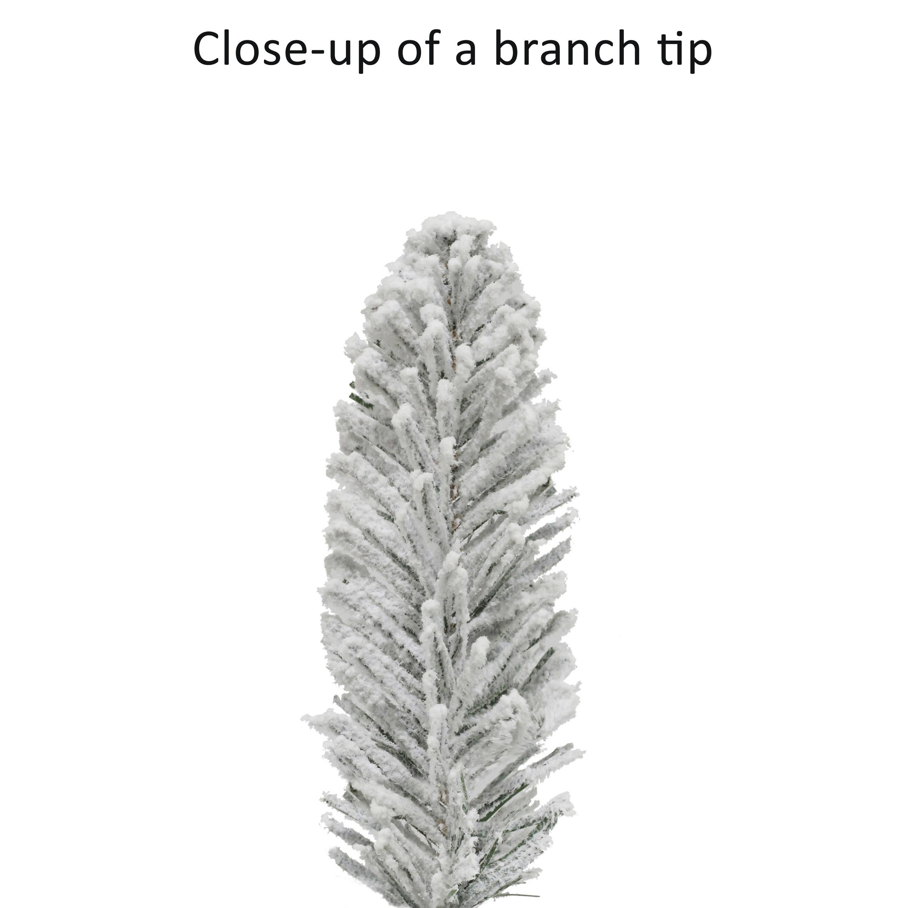 7ft. Pre-Lit Flocked Artificial Alpine Pencil Tree, Clear Lights