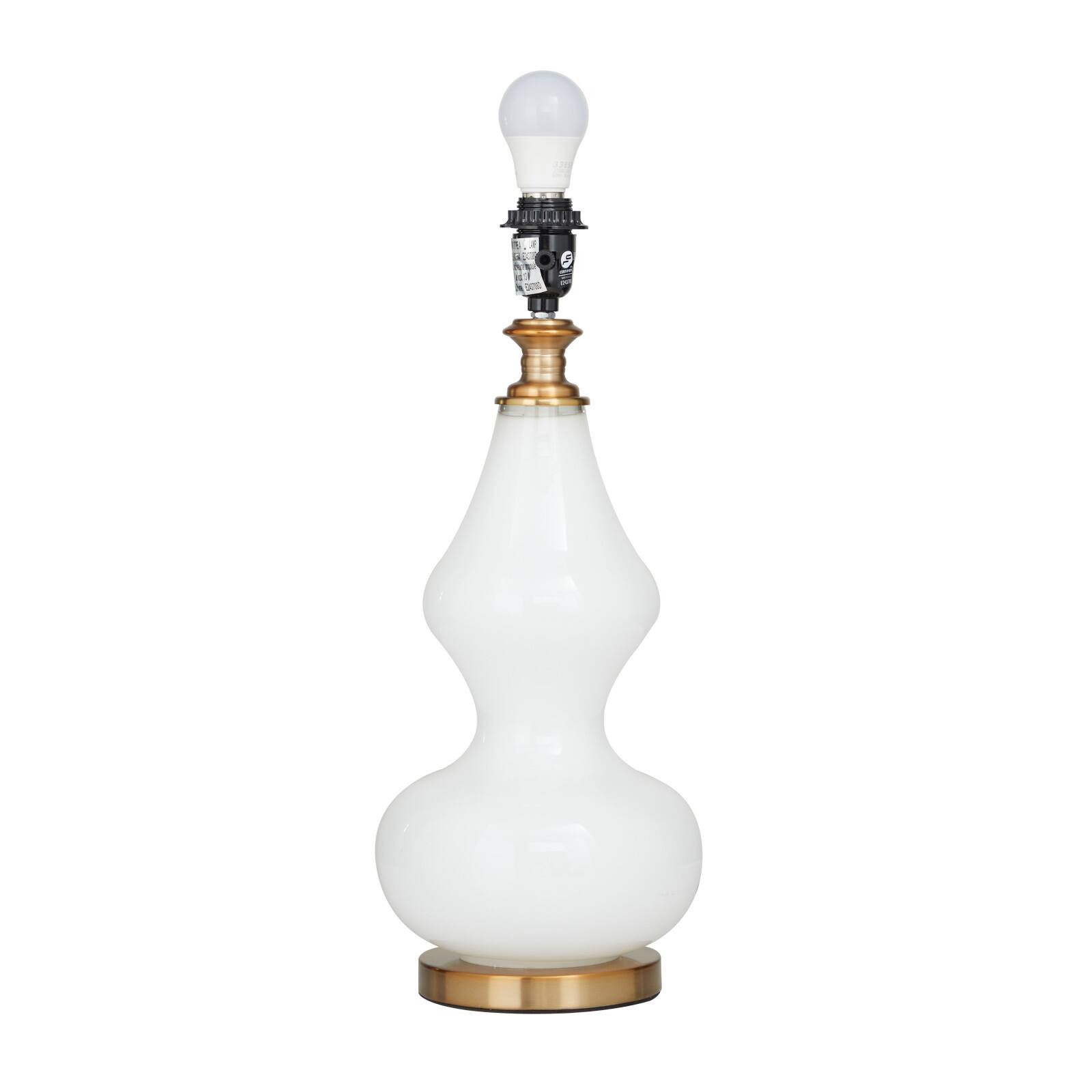 White Glass Table Lamp 15&#x22; x 15&#x22; x 29&#x22;