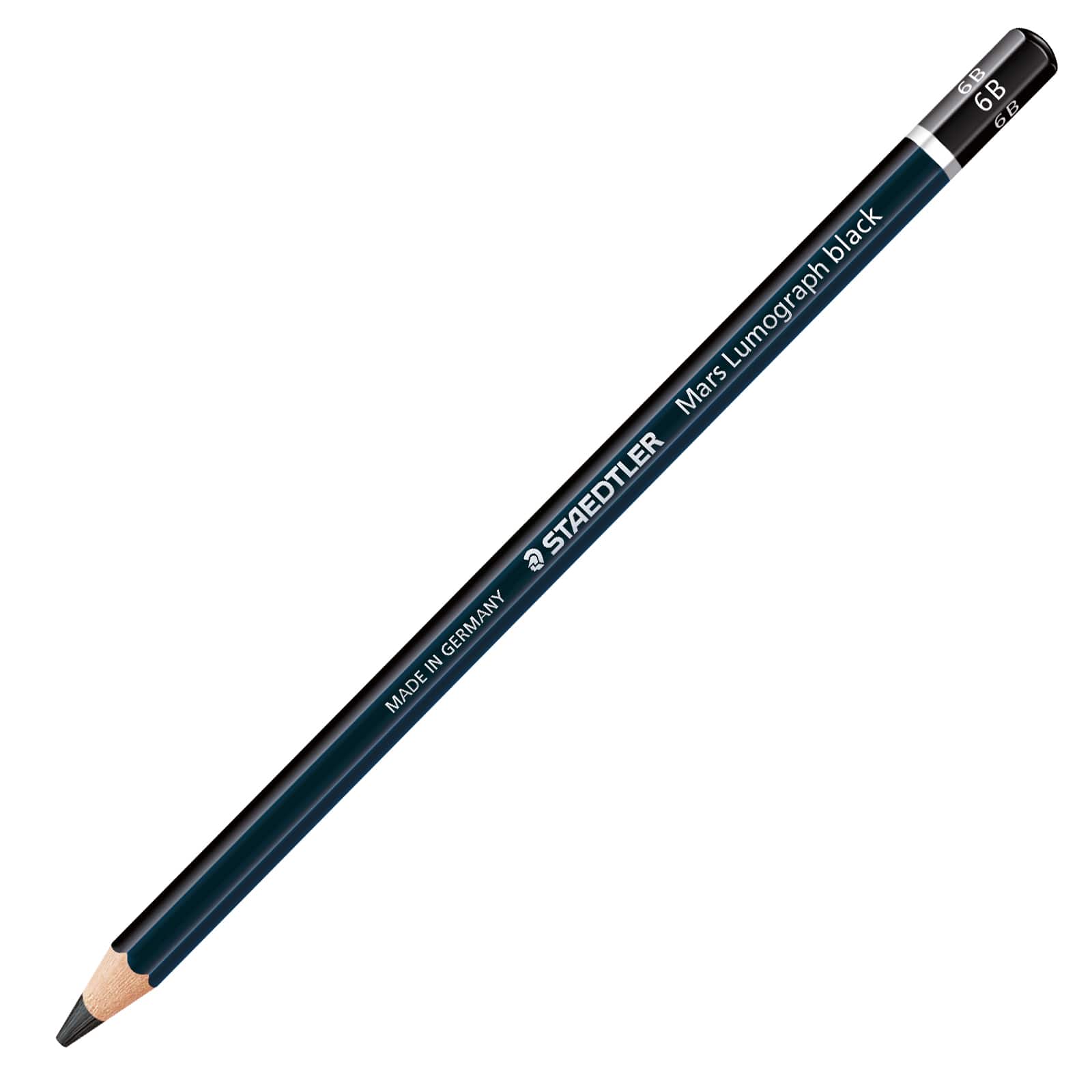 Staedtler Mars Lumograph Black, Carbon Blend Provides Jet Black Lines,  Professional Art Pencils, Tin of 6 Assorted Black Sketch Pencils, 100B G6