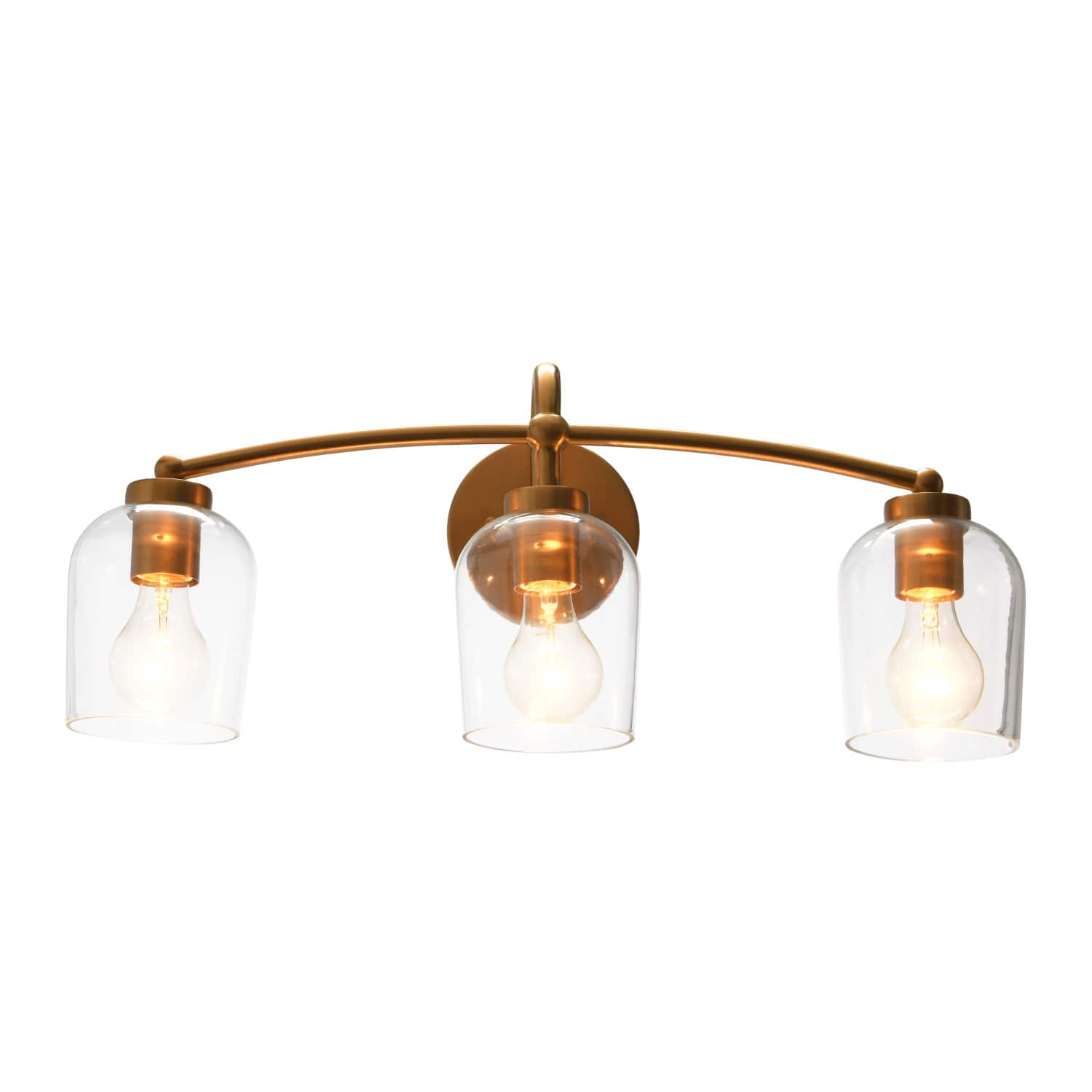 Hello Honey® Robert Stevenson Lighting Adrian Metal & Clear Glass 3-Light Vanity