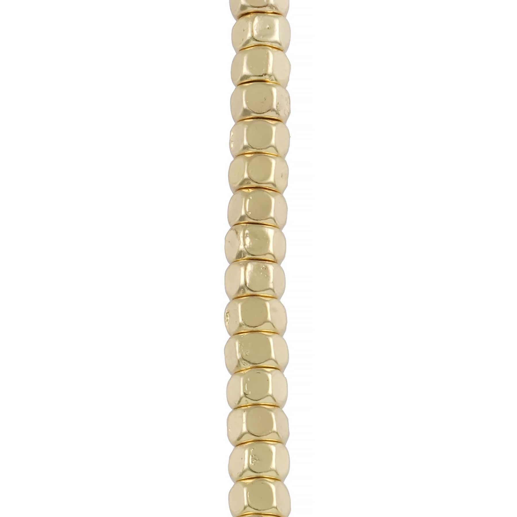 12 Pack: Gold Metal Faceted Cube Beads by Bead Landing™