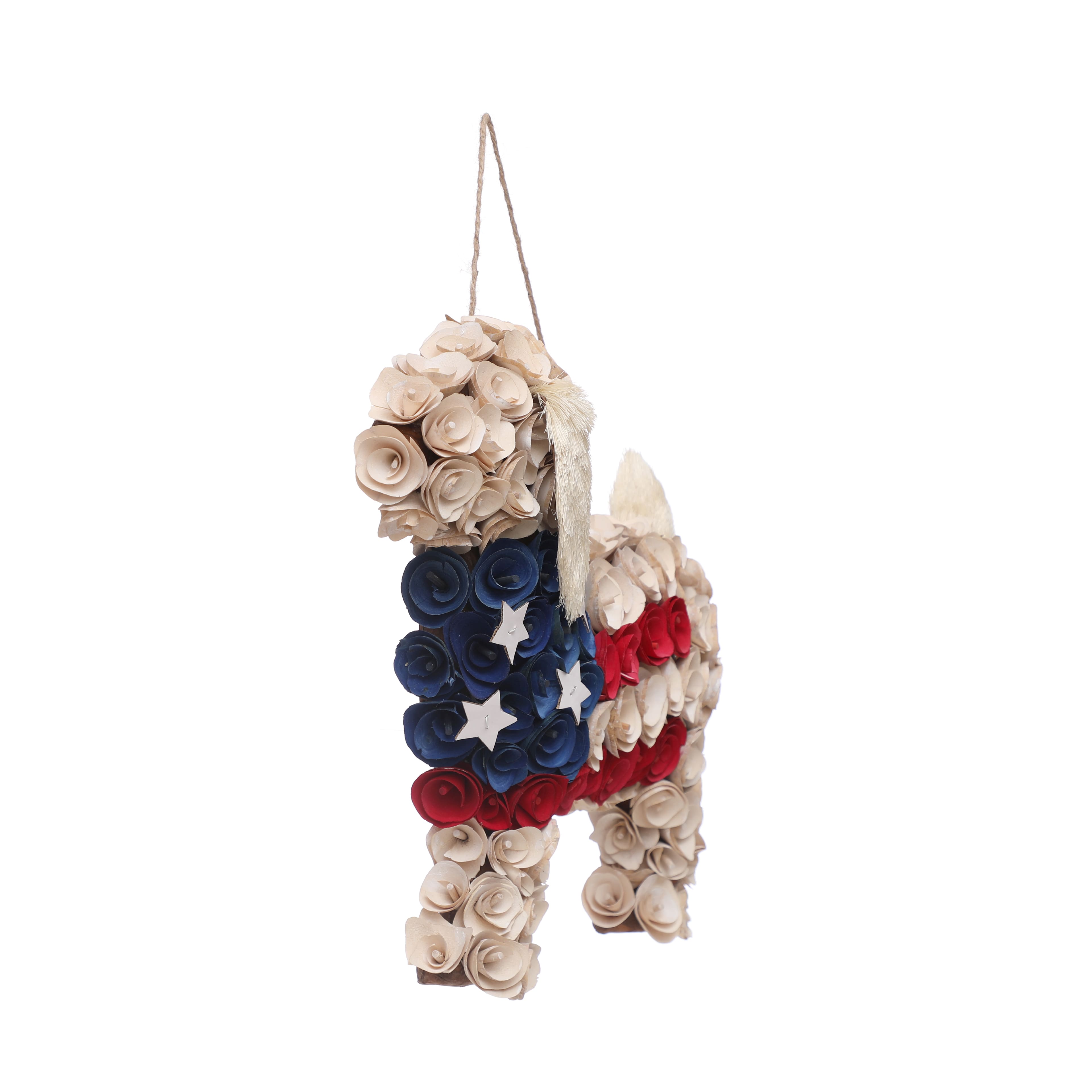15.5&#x22; Red, White &#x26; Blue Wood Curl Dog Wall D&#xE9;cor by Celebrate It&#x2122;