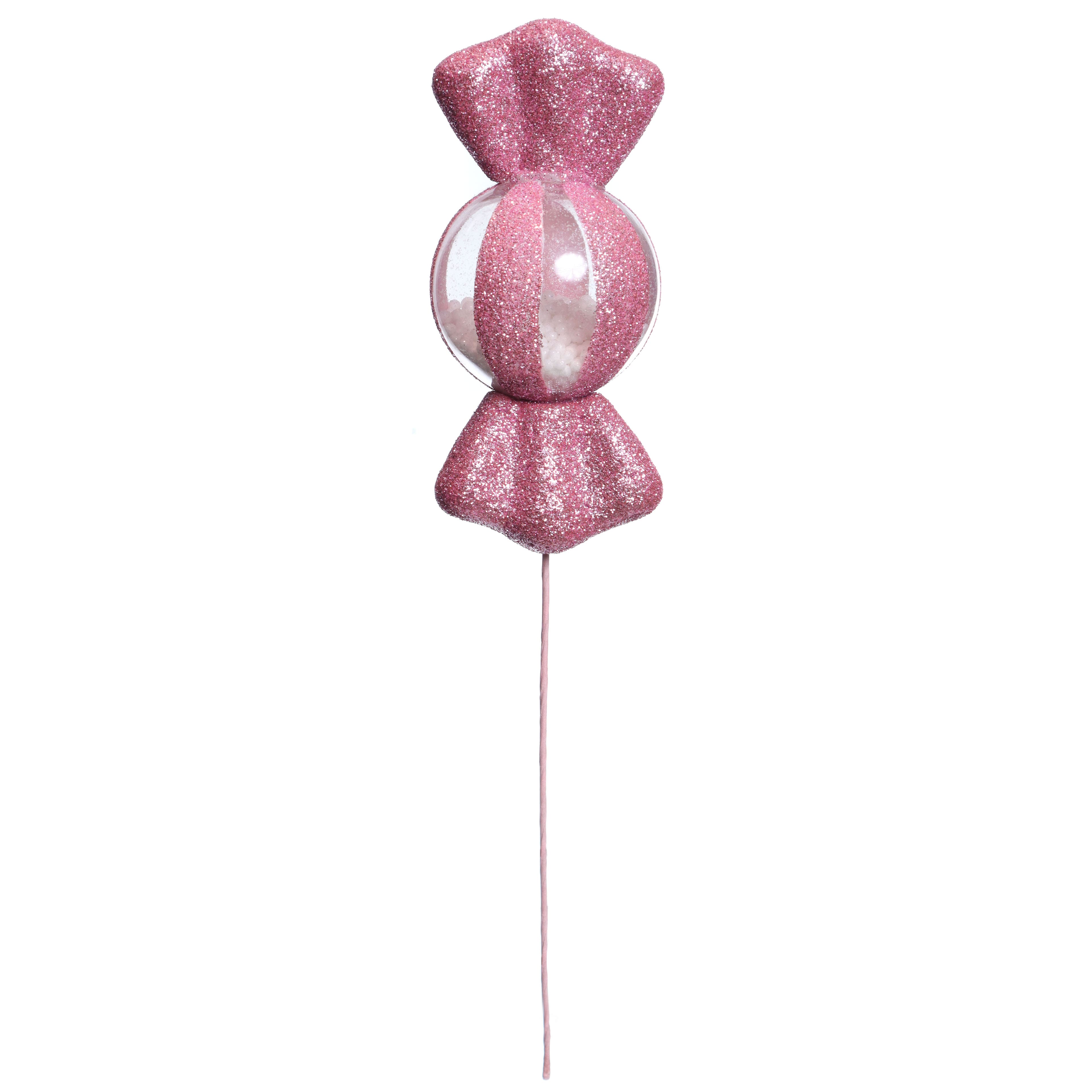 11.5&#x22; Pink Glitter Candy Globe Pick by Ashland&#xAE;