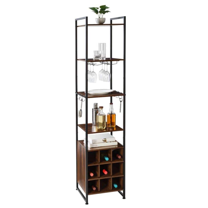 Honey Can Do 6ft. Free-Standing Wine &#x26; Bar Storage Tower