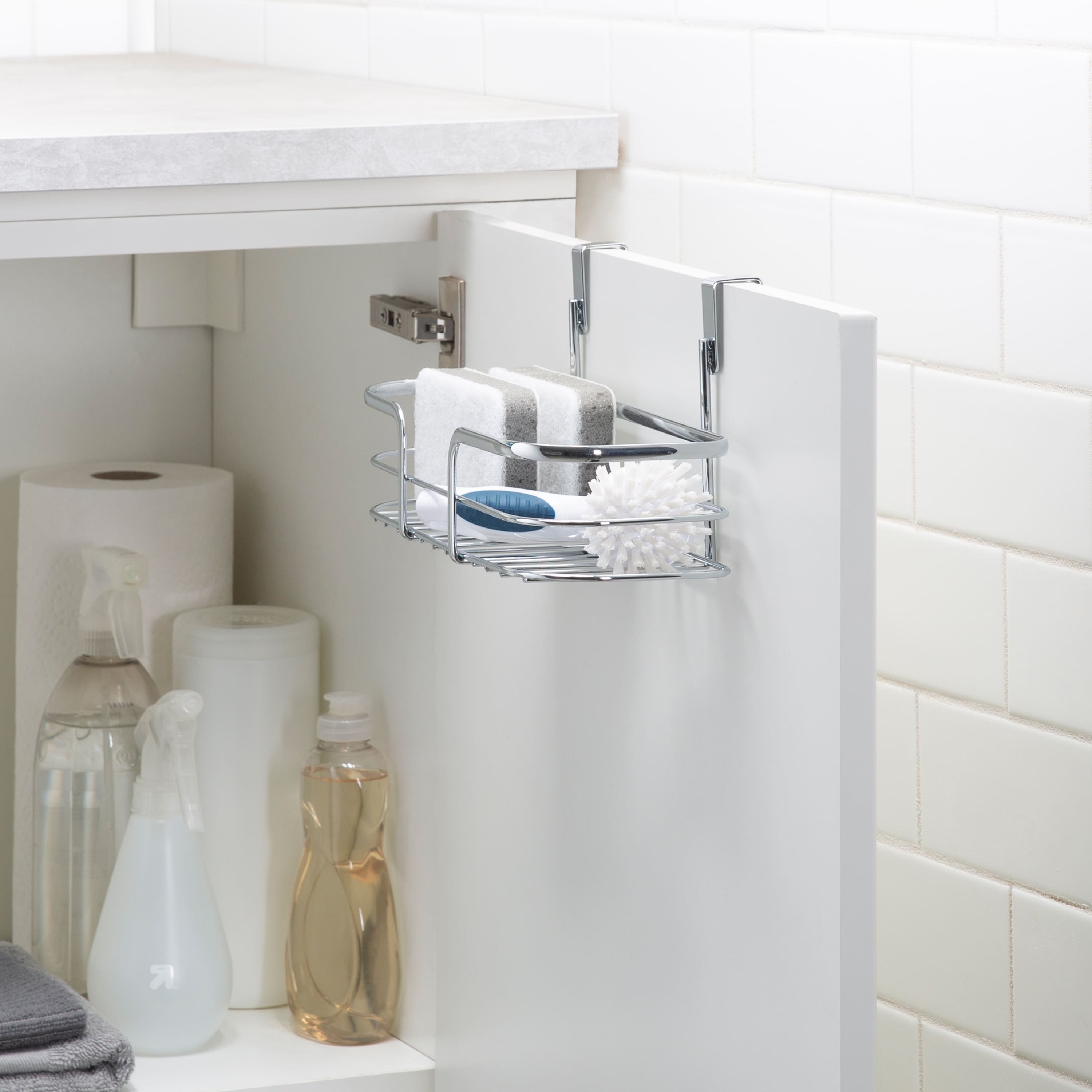 Kitchen Details Small Chrome Over the Cabinet Organizer