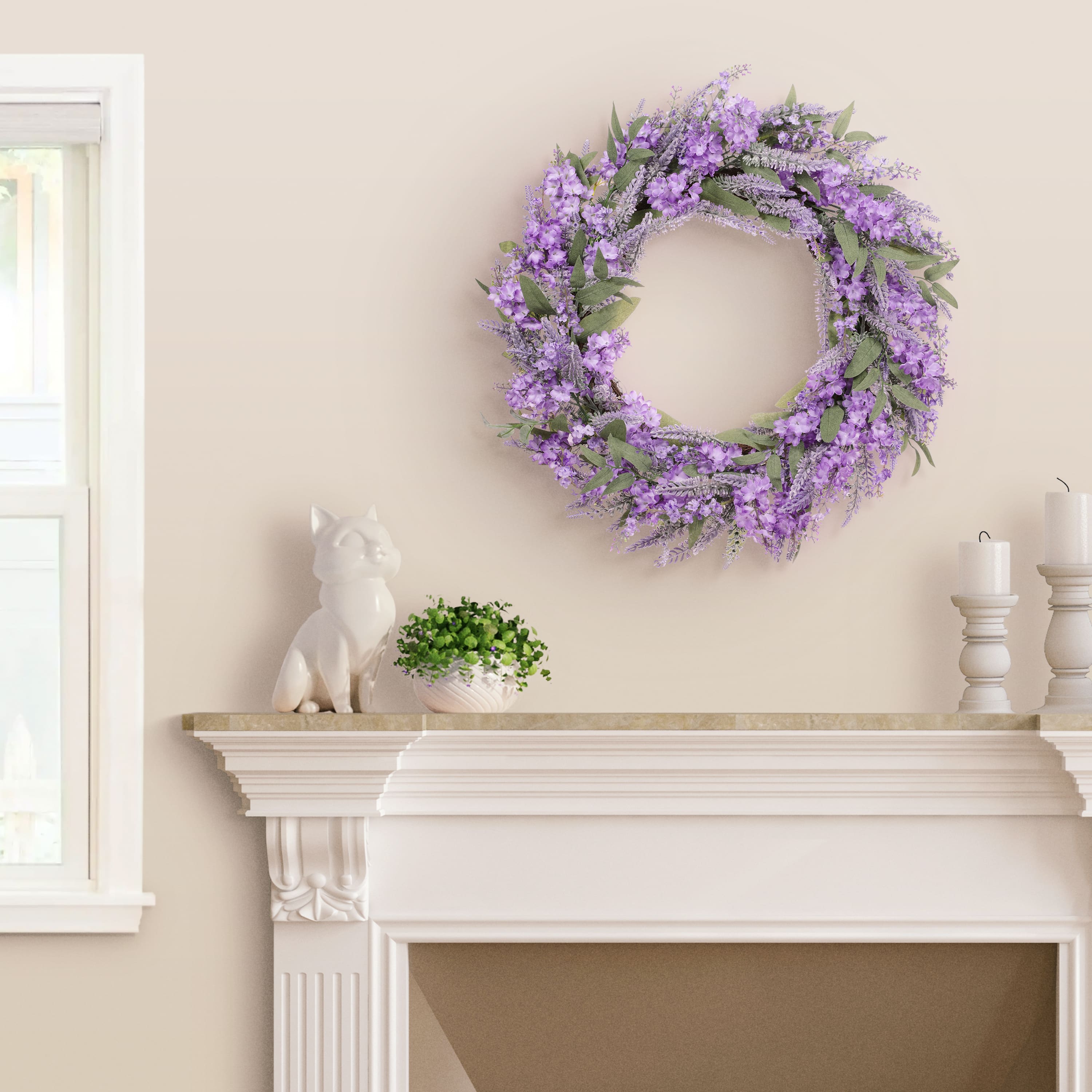 30" Purple Spring Lavender & Lilac Wreath