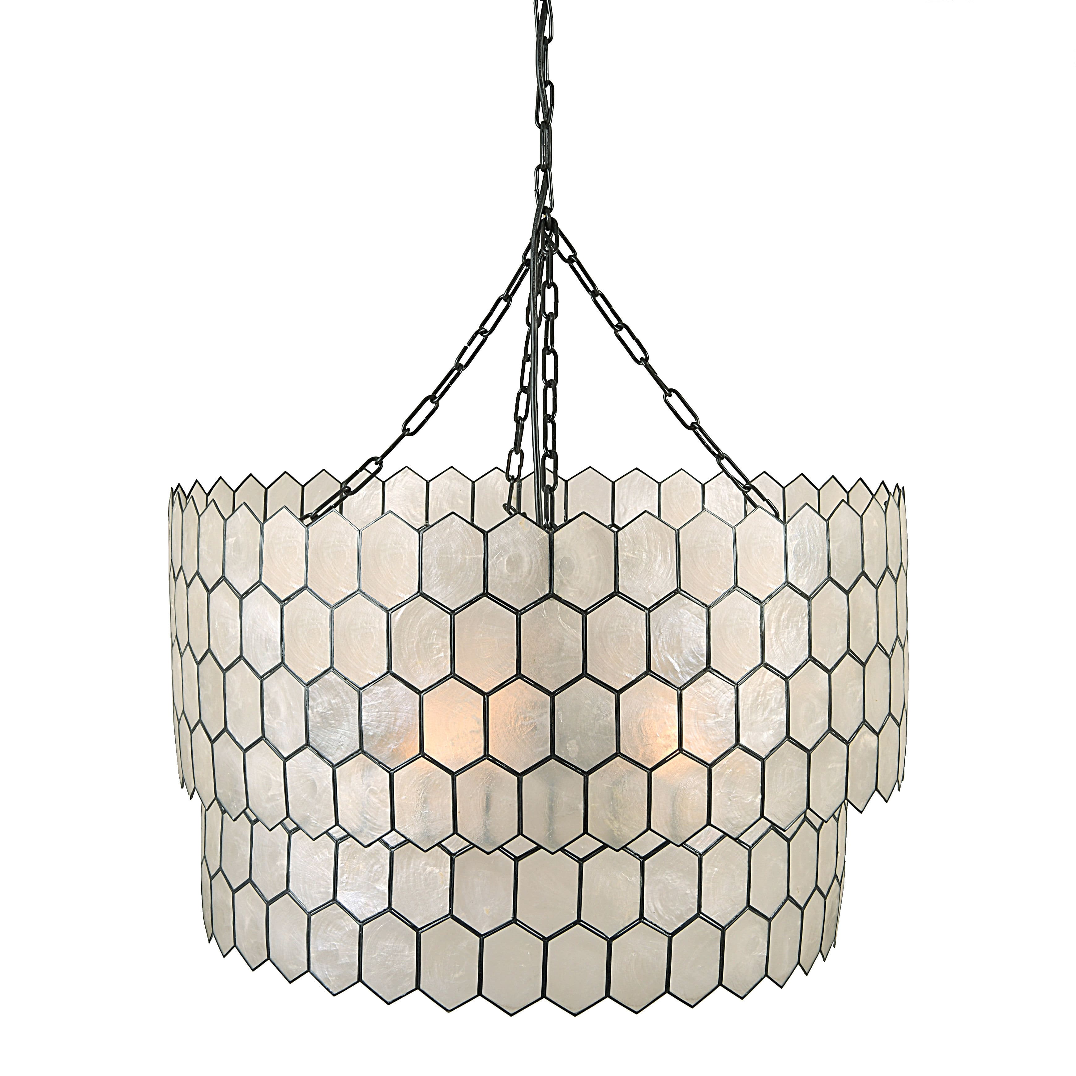Hello Honey&#xAE; Capiz 2-Tier Honeycomb Chandelier