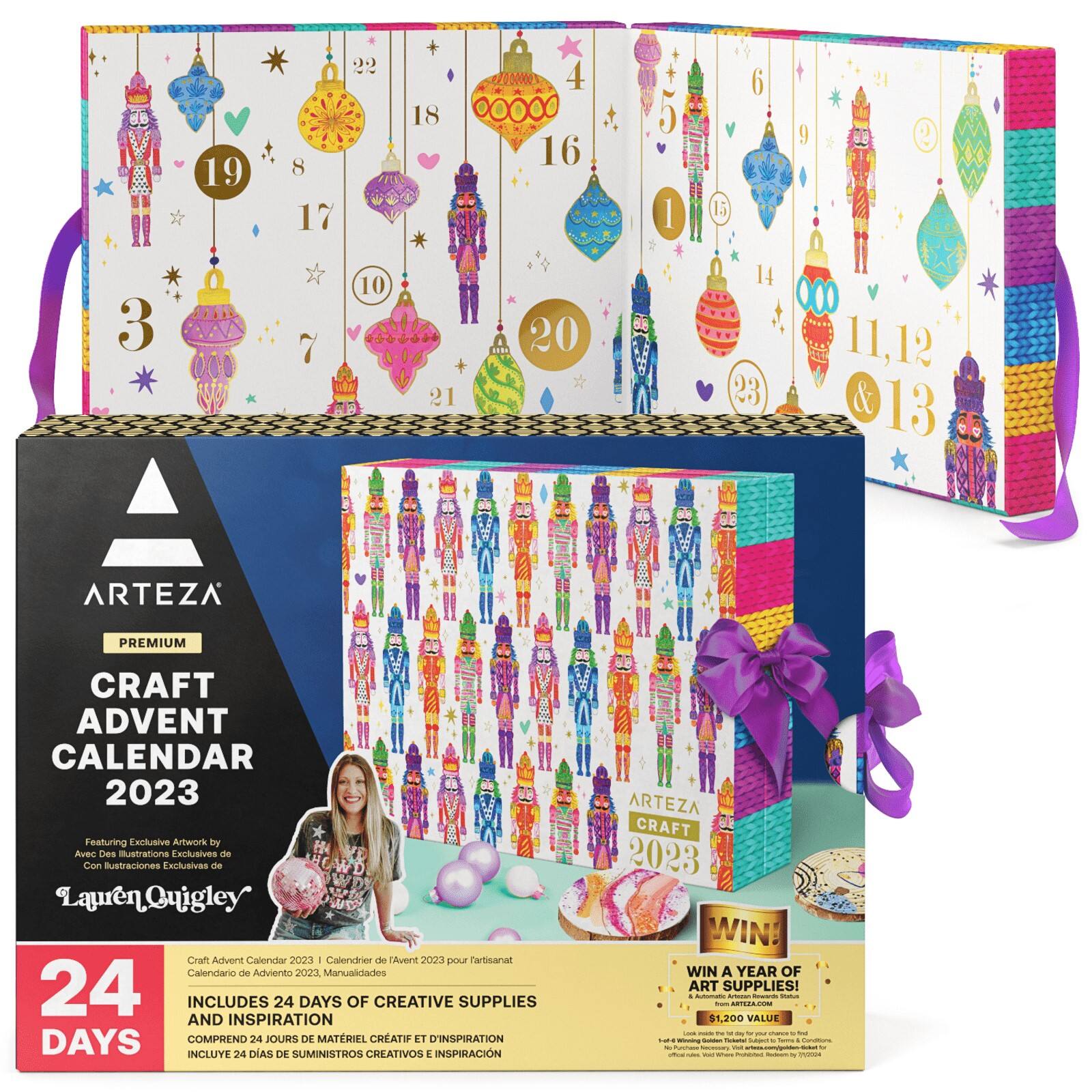 Arteza&#xAE; 24 Day Nutcracker Fine Art Christmas 2023 Advent Calendar