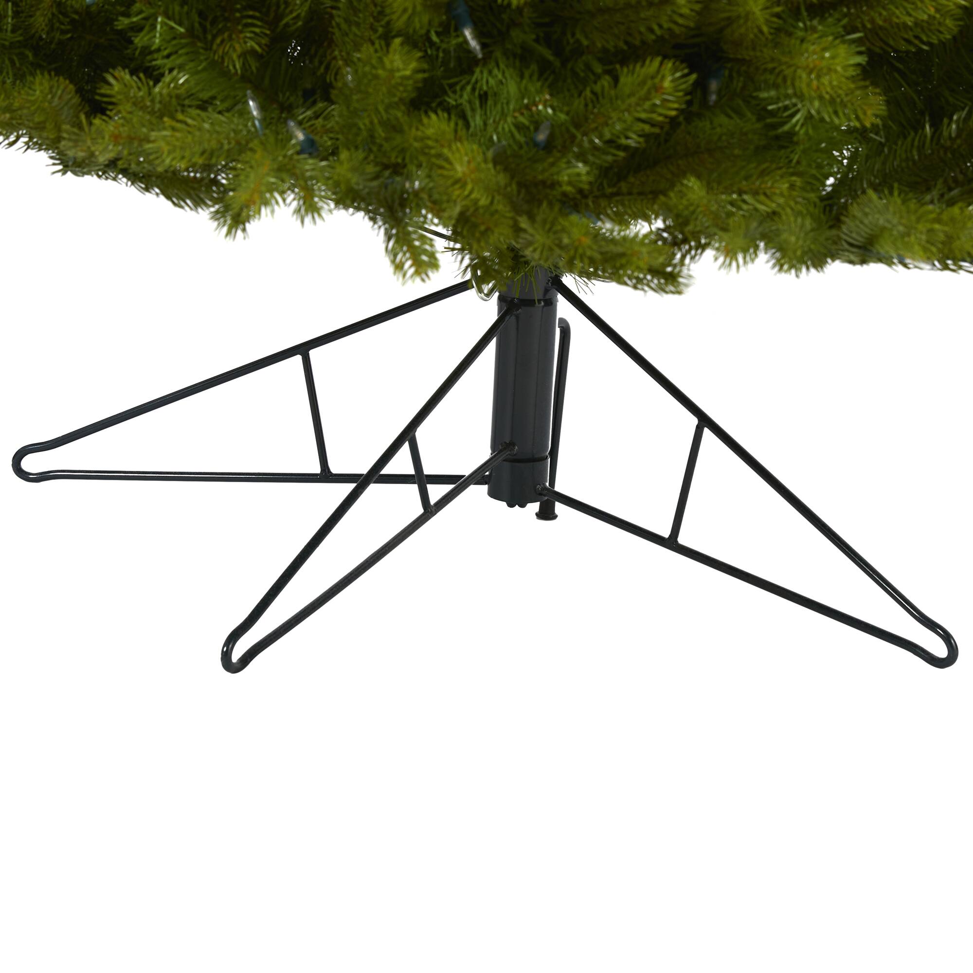 7ft. Pre-Lit Cambridge Spruce Flat Back Artificial Christmas Tree with Warm White Multifunction LED Lights