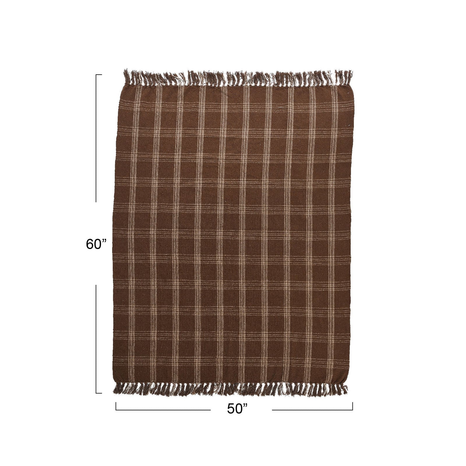 Hello Honey&#xAE; Plaid Recycled Cotton Blend Throw Blanket with Fringe