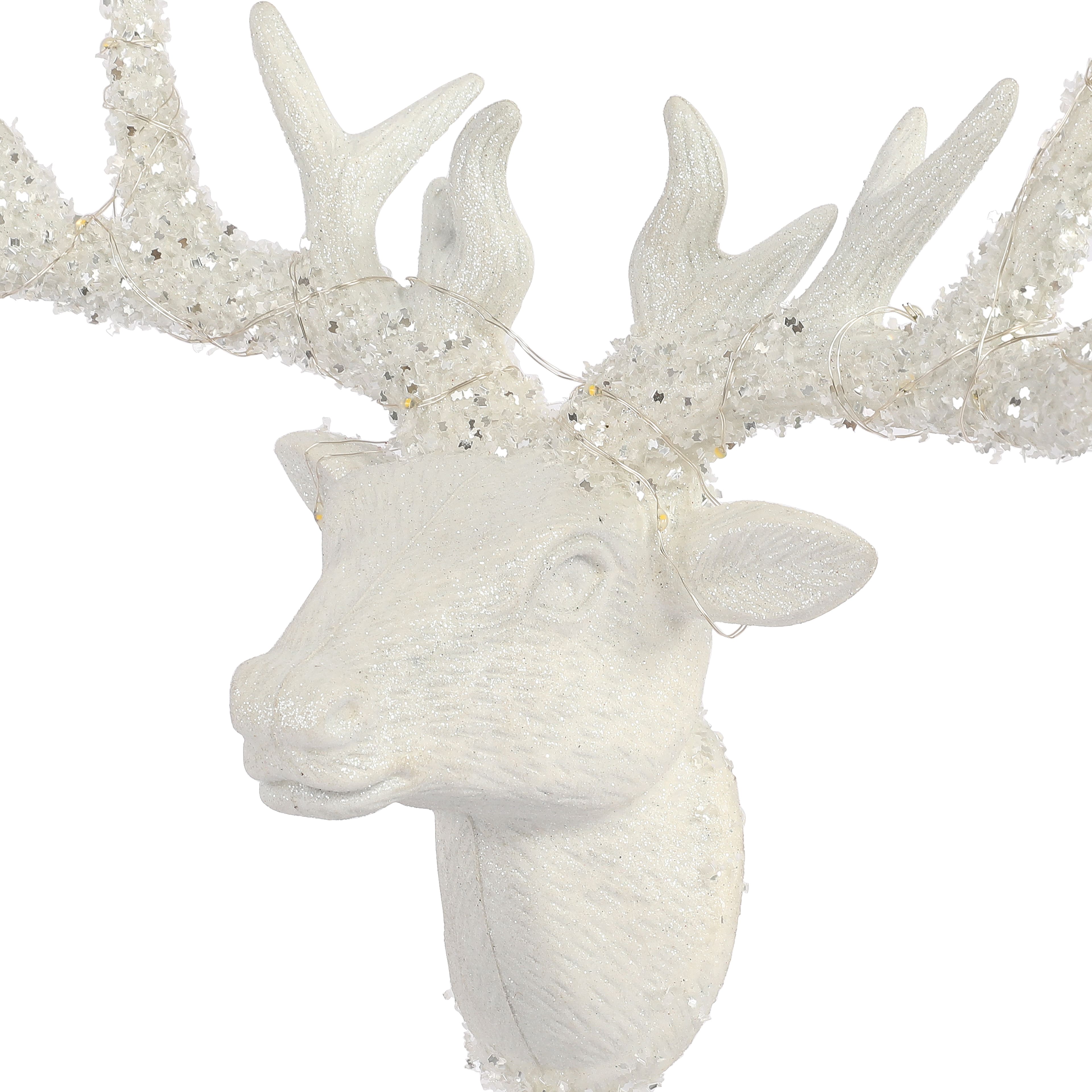 13&#x22; White Stag Head Lighted Tree Topper by Ashland&#xAE;