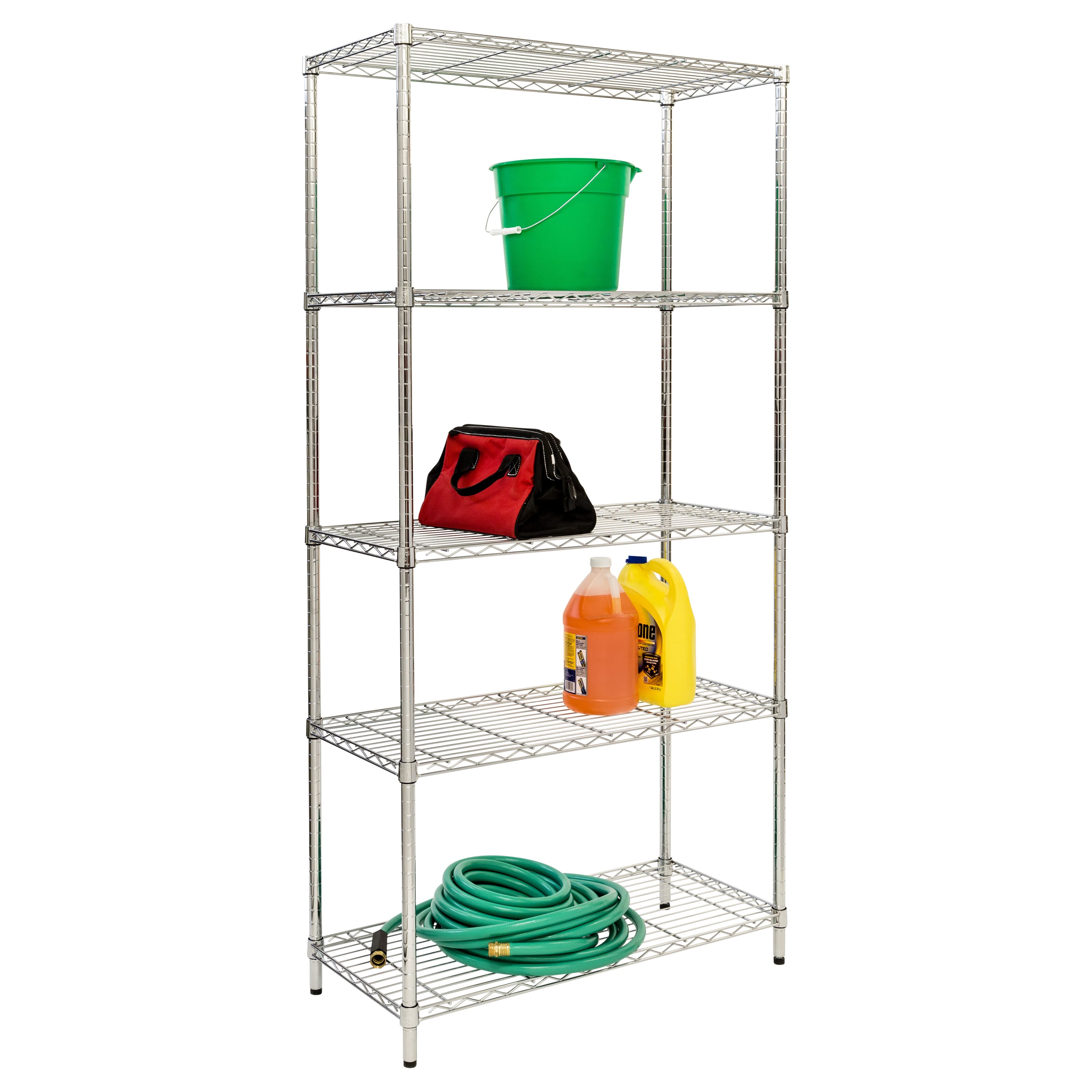 Honey Can Do Chrome 5-Tier Heavy-Duty Adjustable Shelving Unit