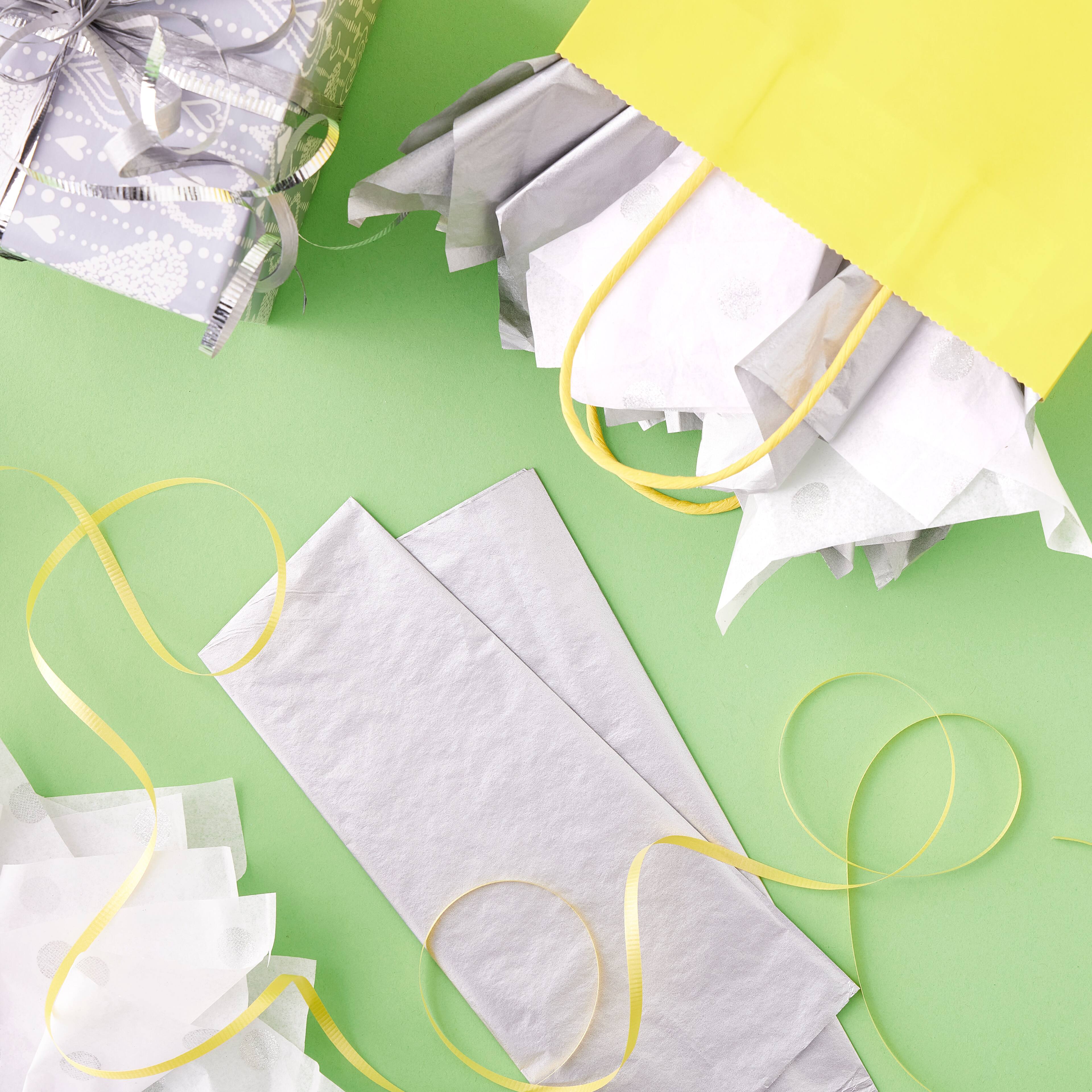 12 Packs: 5 ct. (60 total) Solid Silver & Silver Glitter Dots Tissue Paper by Celebrate It™