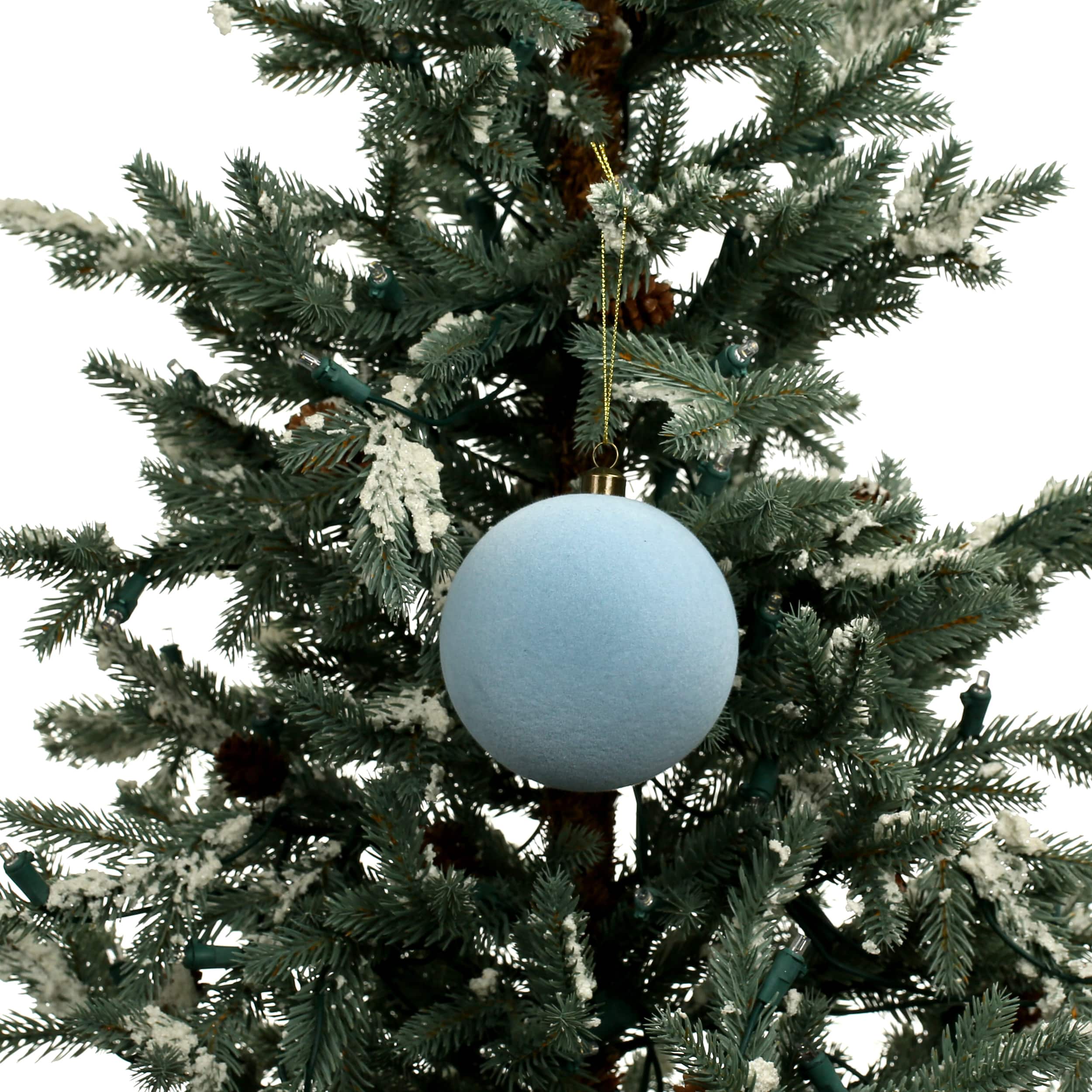 4 Pack 3.8&#x22; Flocked Shatterproof Ball Ornaments by Ashland&#xAE;