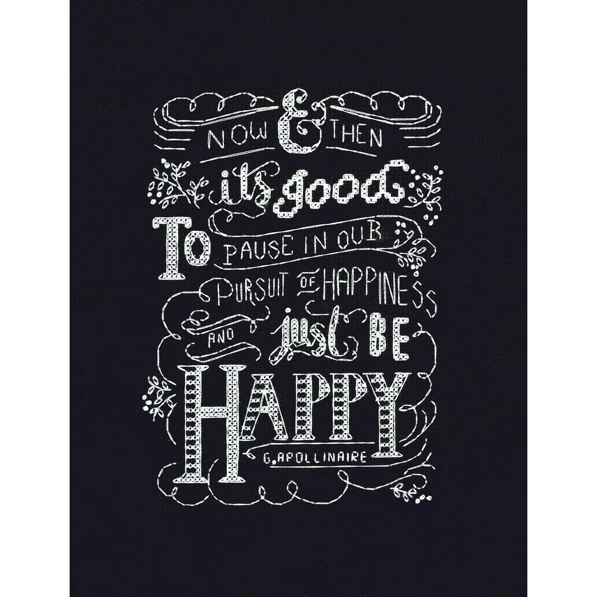 Design Works&#x2122; Just Be Happy Counted Cross Stitch Kit