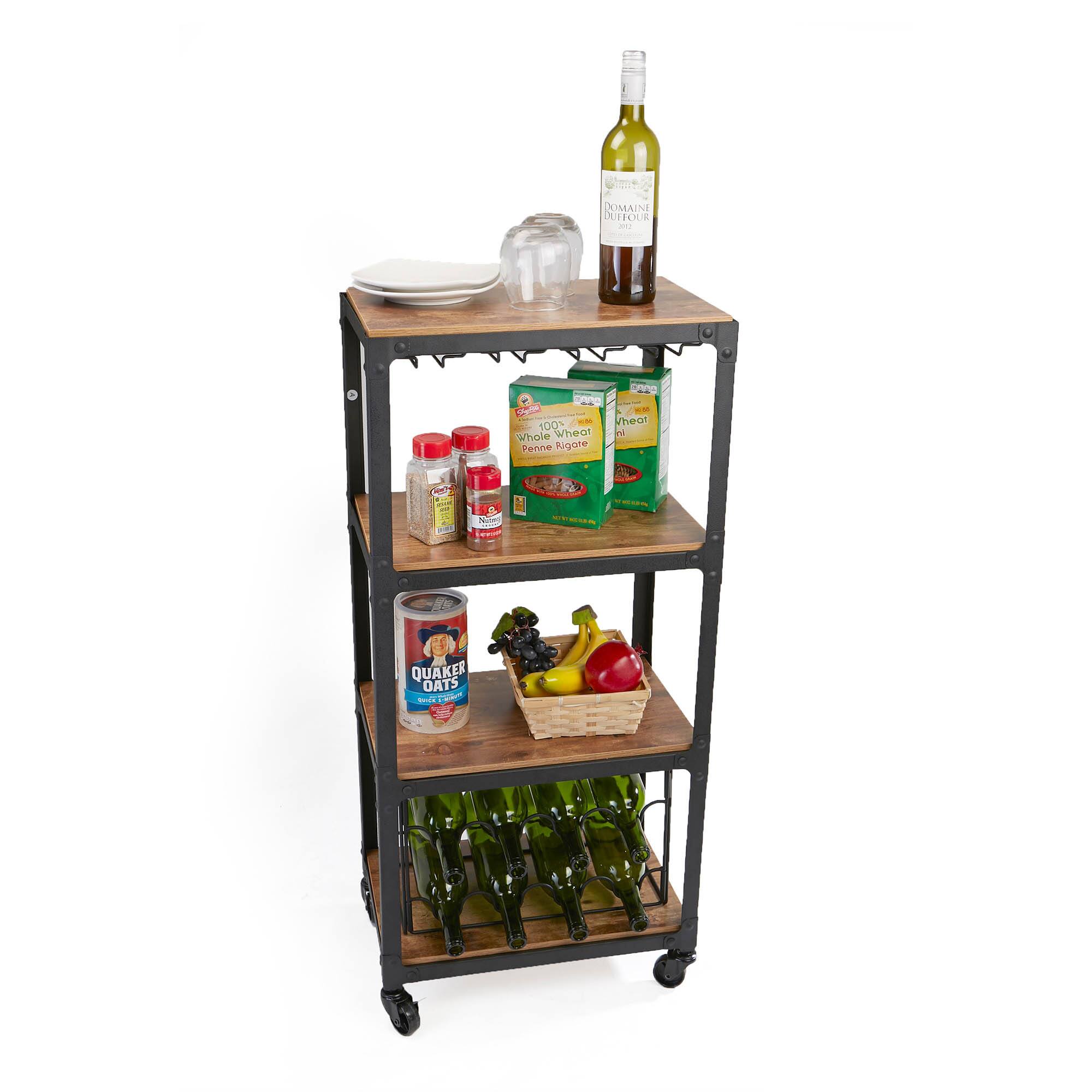 Mind Reader 39&#x22; 4-Tier Rolling Bar Cart